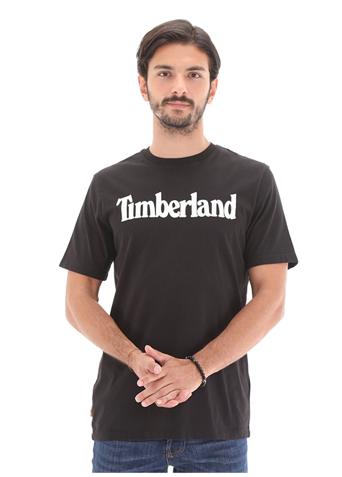 Timberland O Yaka Regular Fit Baskılı Siyah Erkek T-Shirt - TB0A2C310011 SS Kennebec River Tee