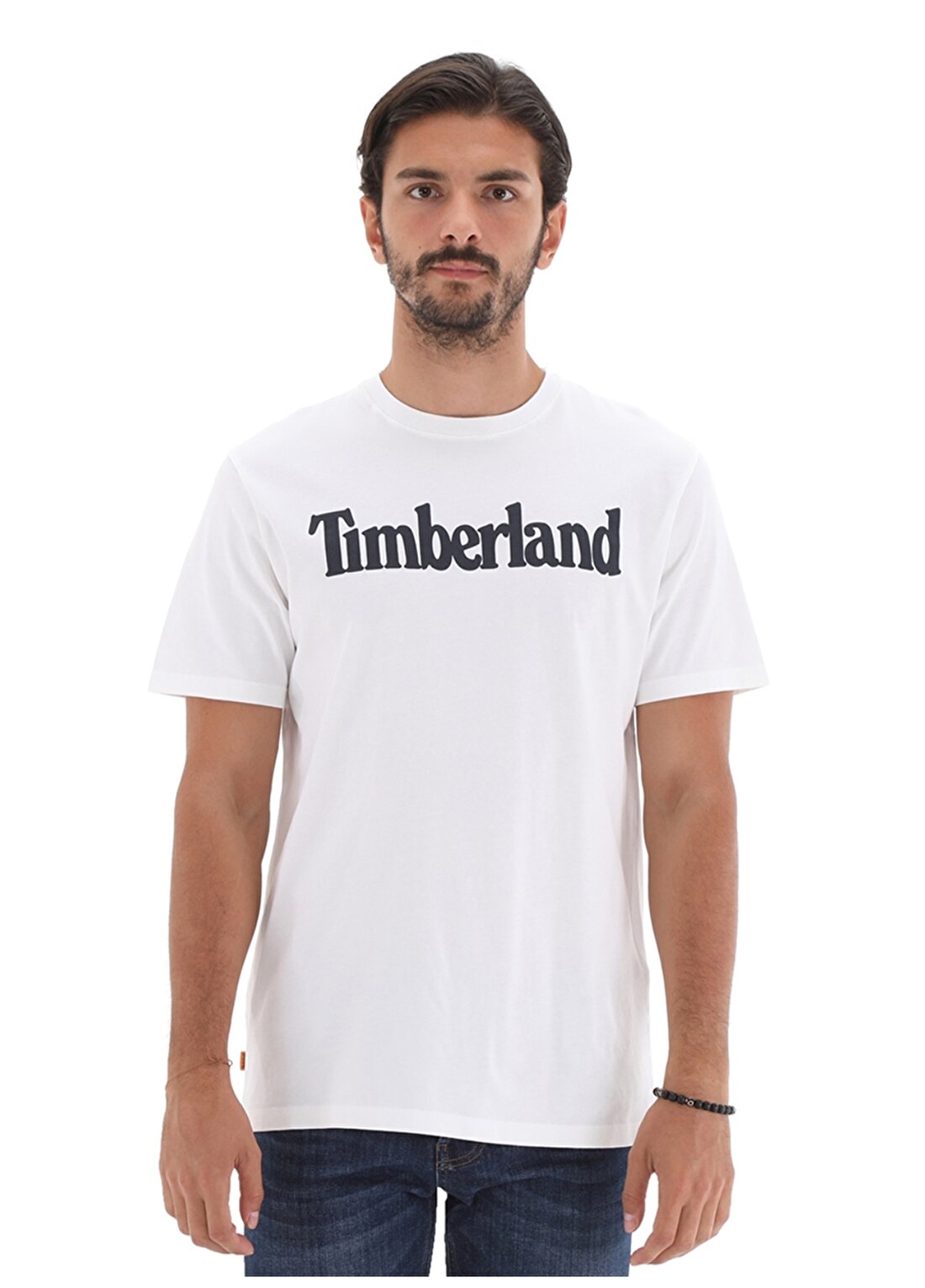 Timberland O Yaka Regular Fit Baskılı Beyaz Erkek T-Shirt - TB0A2C311001 SS Kennebec River Tee