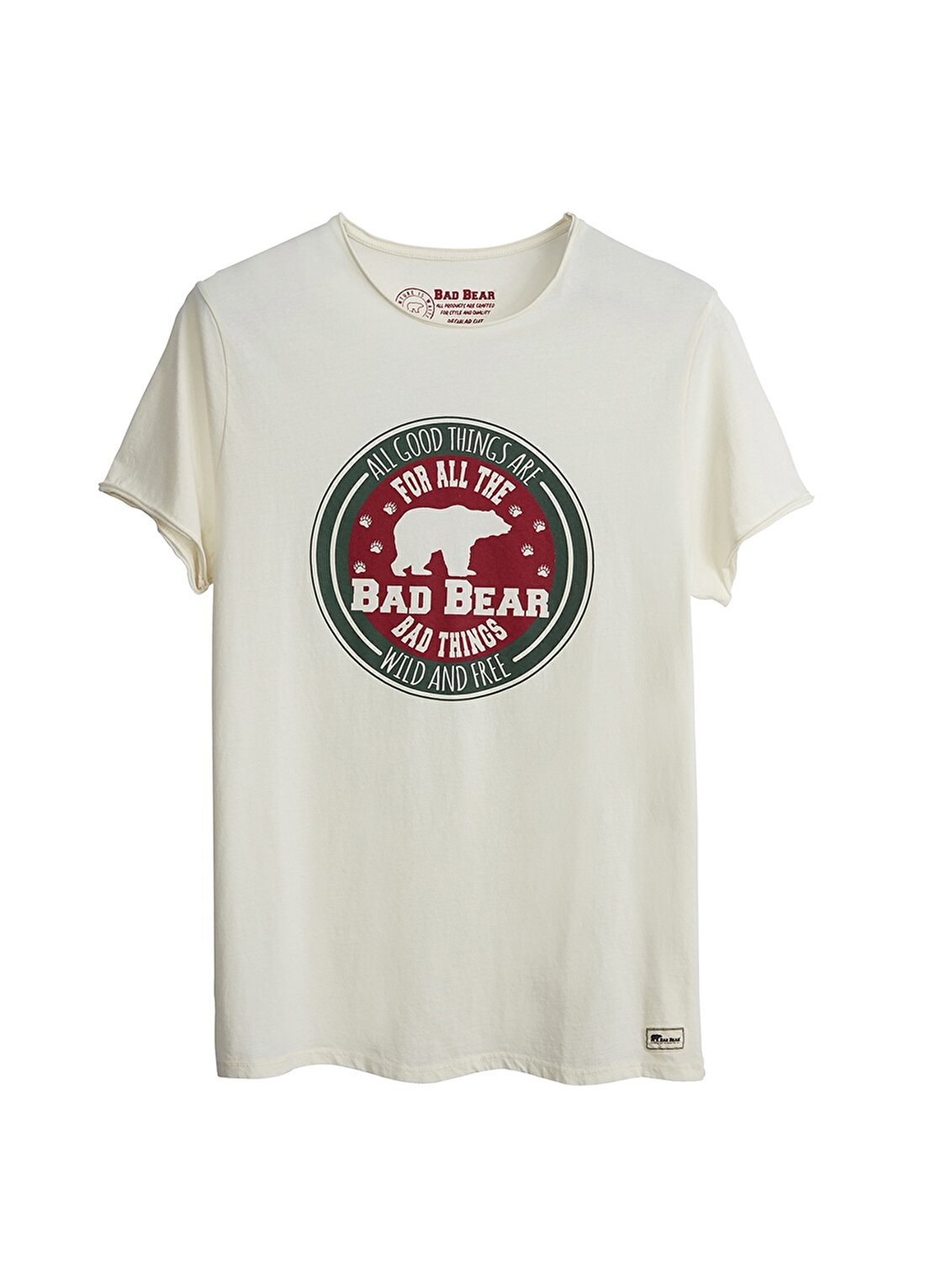 Bad Bear Erkek Beyaz Bisiklet Yaka T-Shirt