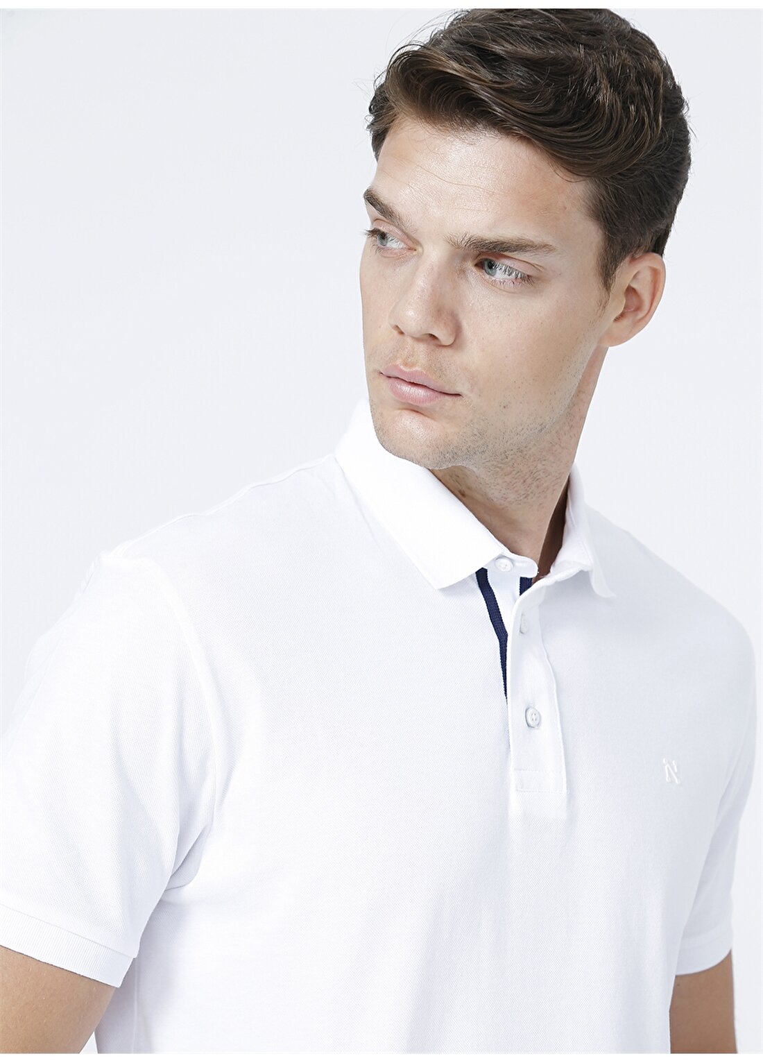 Network Polo Yaka Beyaz Erkek T-Shirt