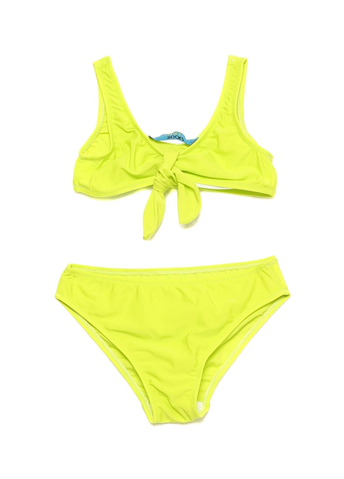 Funky Rocks Kalın Askılı Normal Bel Kuşak Detaylı Neon Yeşil Kız Çocuk Bikini Takımı