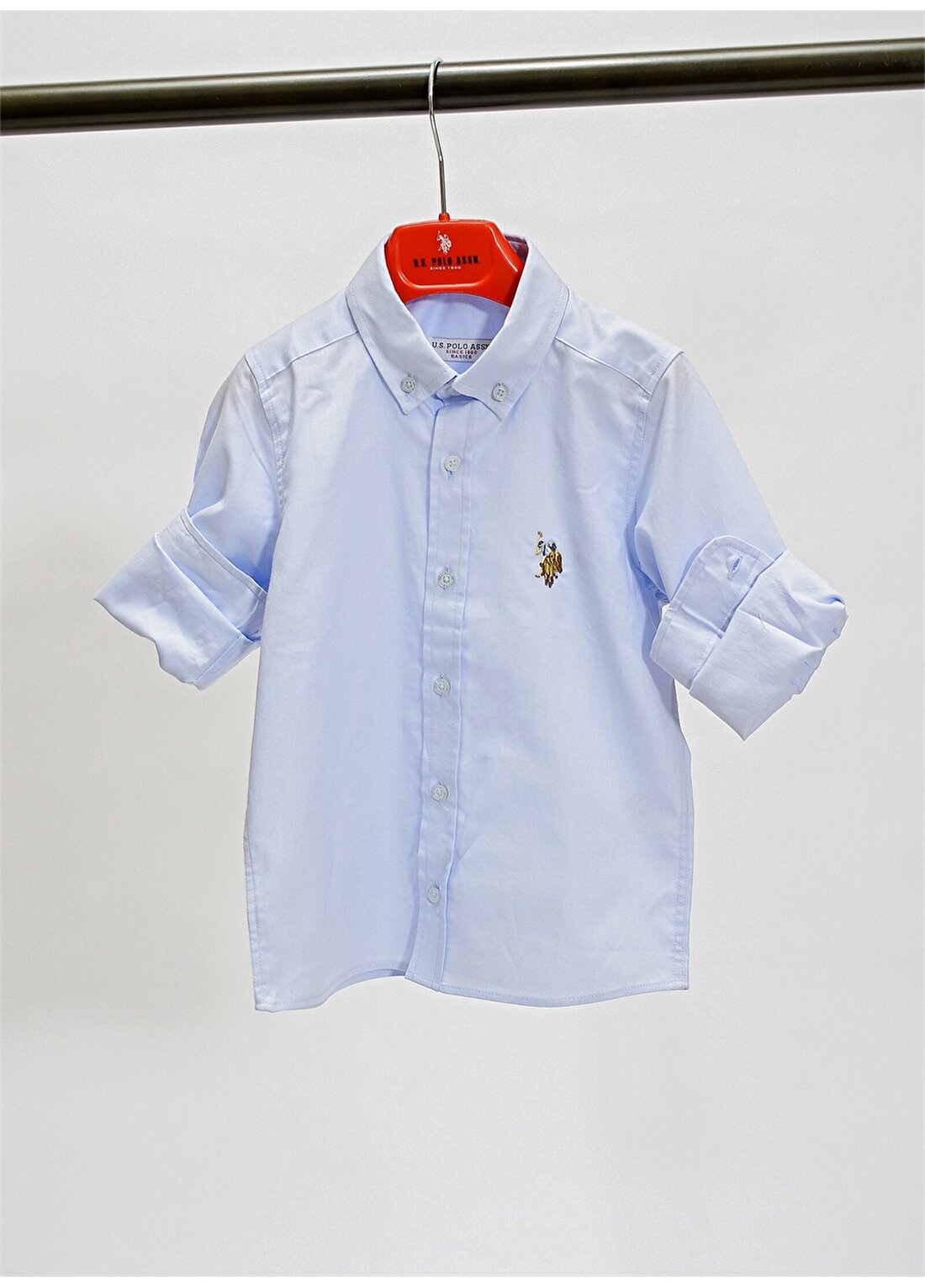 U.S. Polo Assn. Desenli Açık Mavi Erkek Çocuk Gömlek CEDCOLORKIDS021Y-VR003