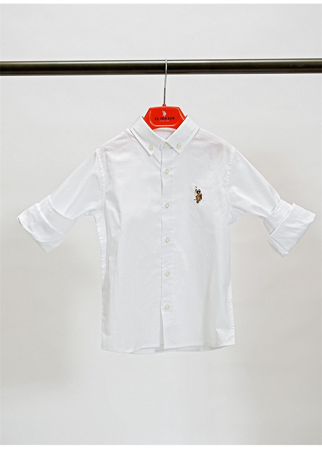 U.S. Polo Assn. Desenli Beyaz Erkek Çocuk Gömlek CEDCOLORKIDS021Y-VR013