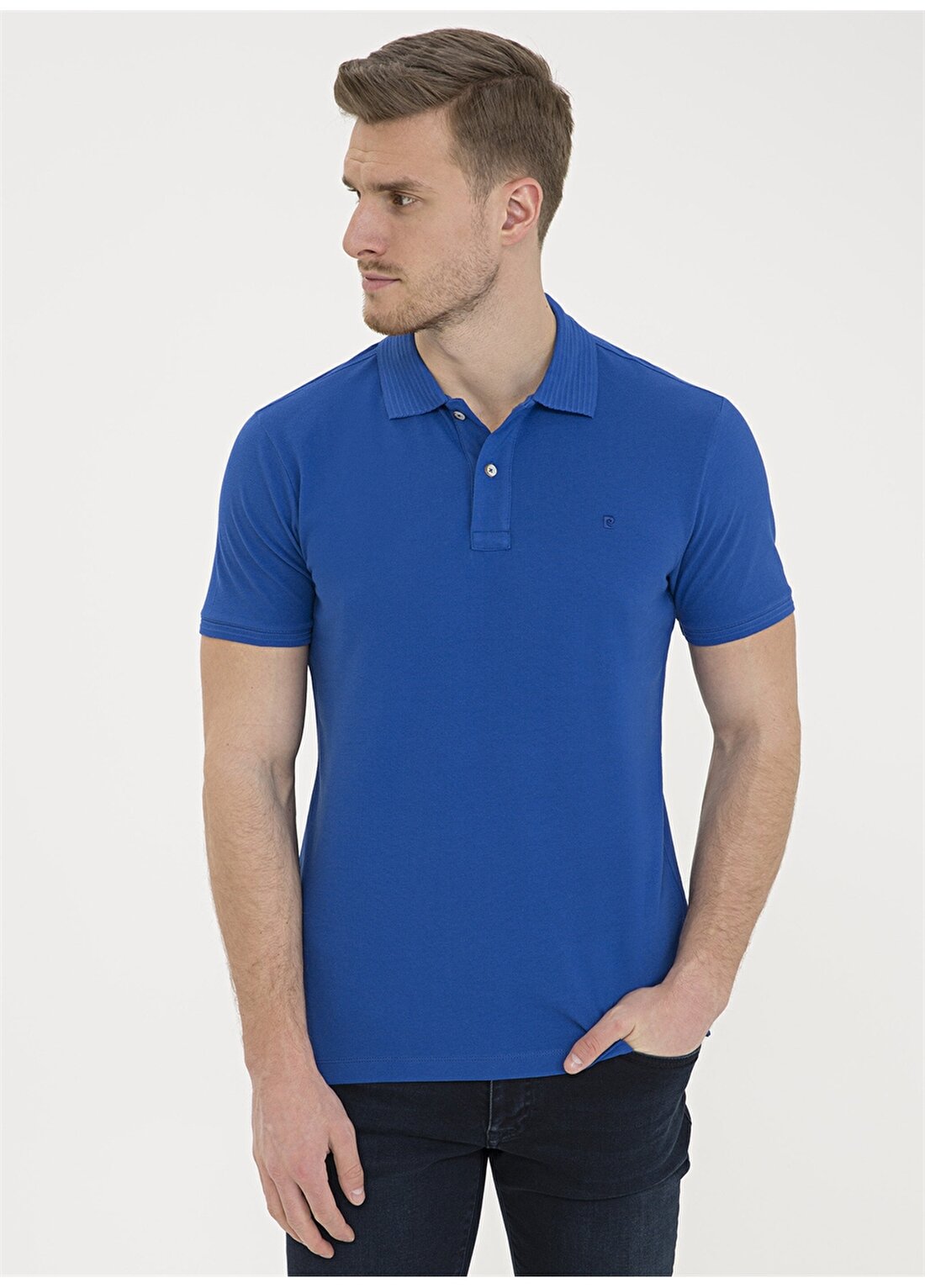 Pierre Cardin Polo Yaka Düz Mavi Erkek Polo T-Shirt EARTH