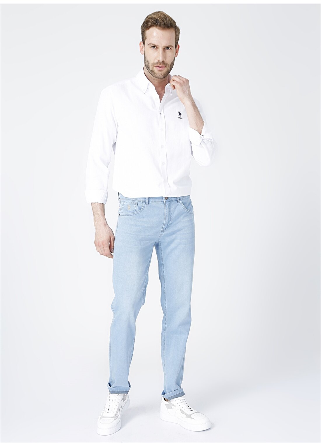 U.S. Polo Assn. Slim Fit Açık Mavi Erkek Denim Pantolon RUNEY-A