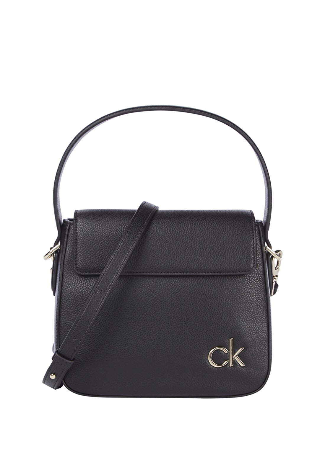 Calvin Klein K60K608074BAX Çıtçıtlı Siyah Kadın Omuz Çantası