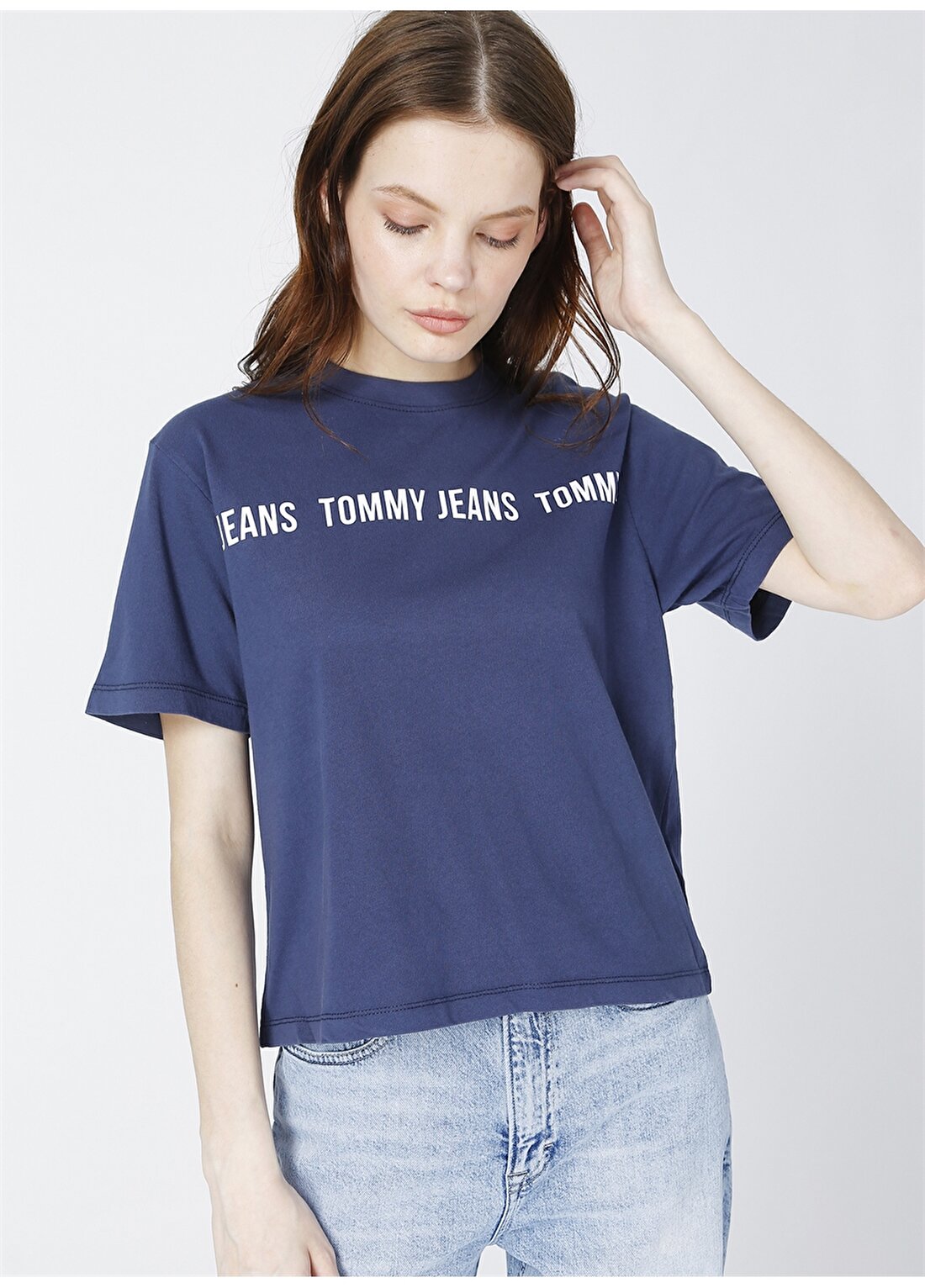 Tommy Jeans Box Fit Mavi Kadın T-Shirt