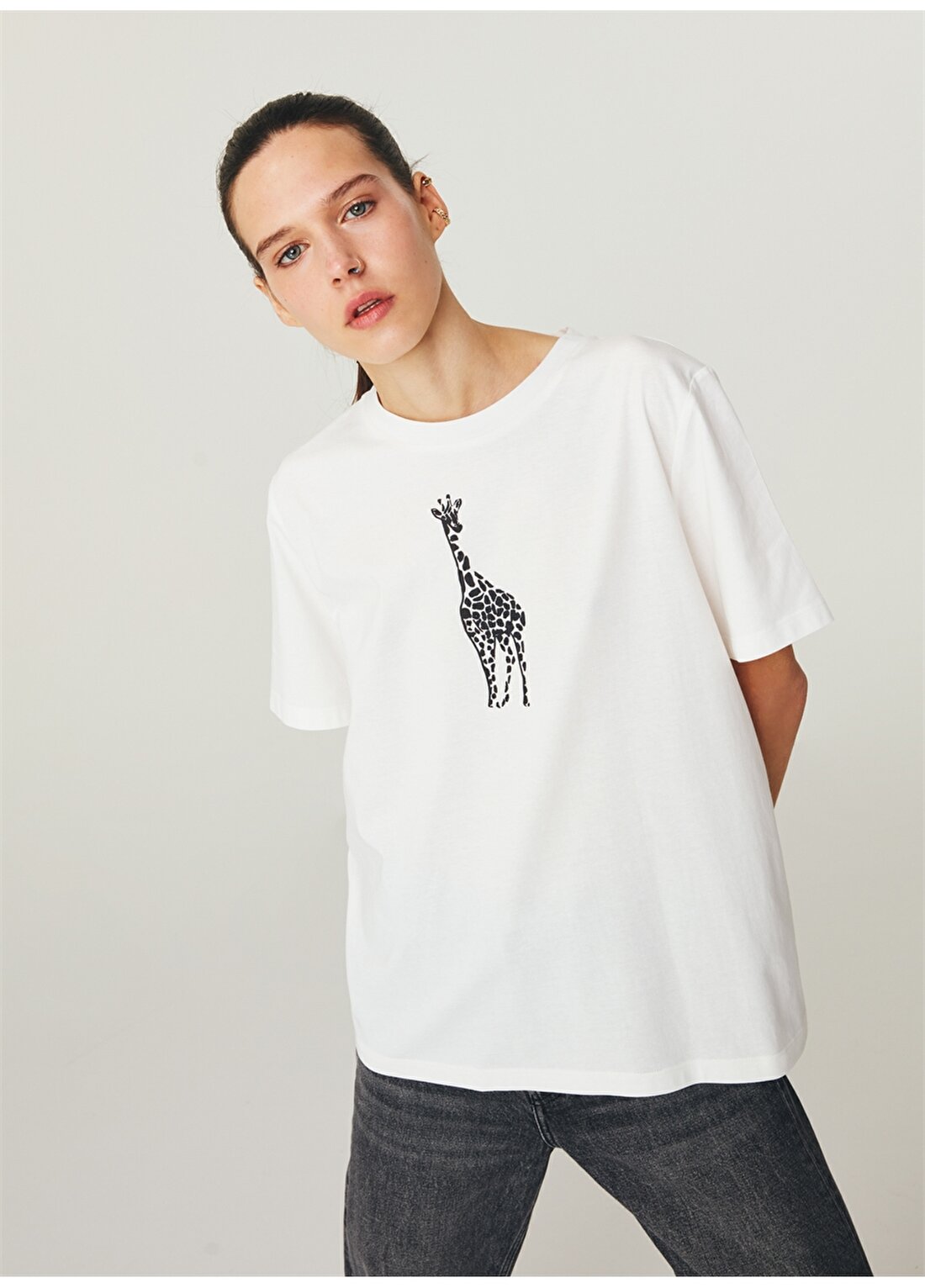 Twist Zürafa Baskılı Basic T-Shirt