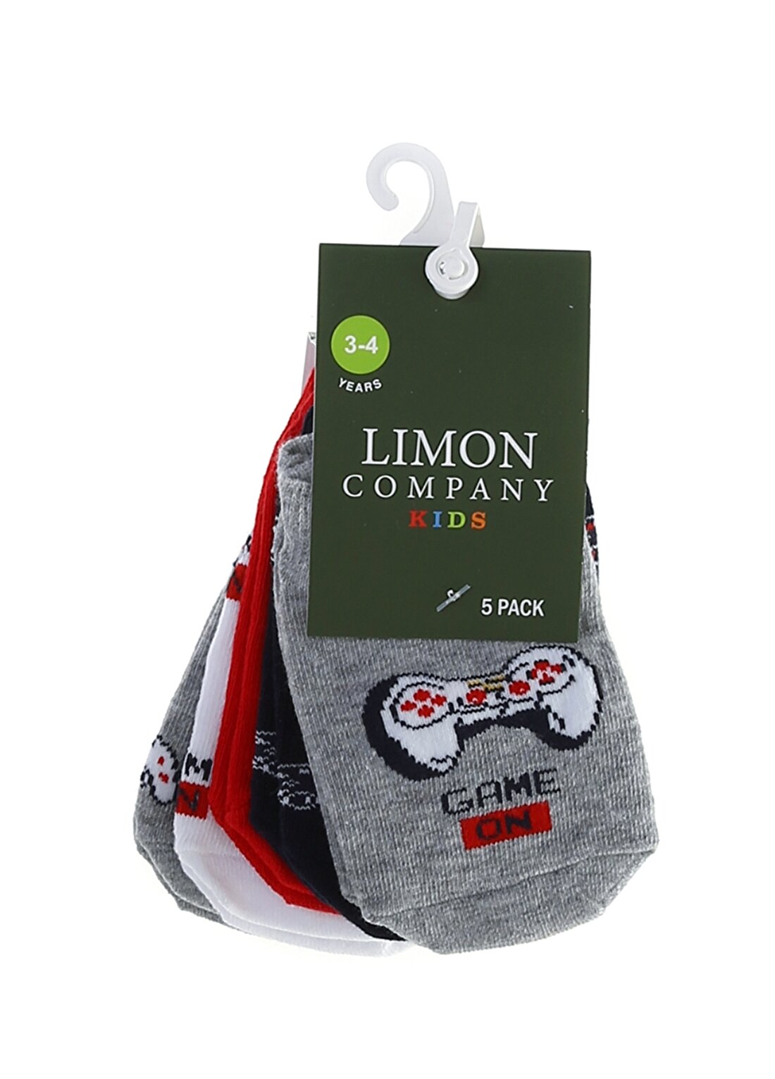 Limon 4''Li Kırmızı - Lacivert Erkek Patik Çorap
