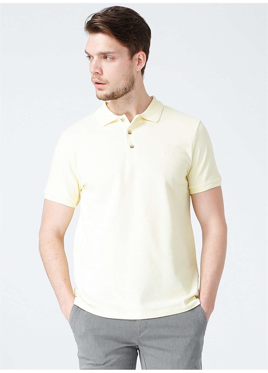 Beymen Business 4B4821200001 Düz Slim Fit Polo Yaka Sarı Düğmeli Erkek T-Shirt