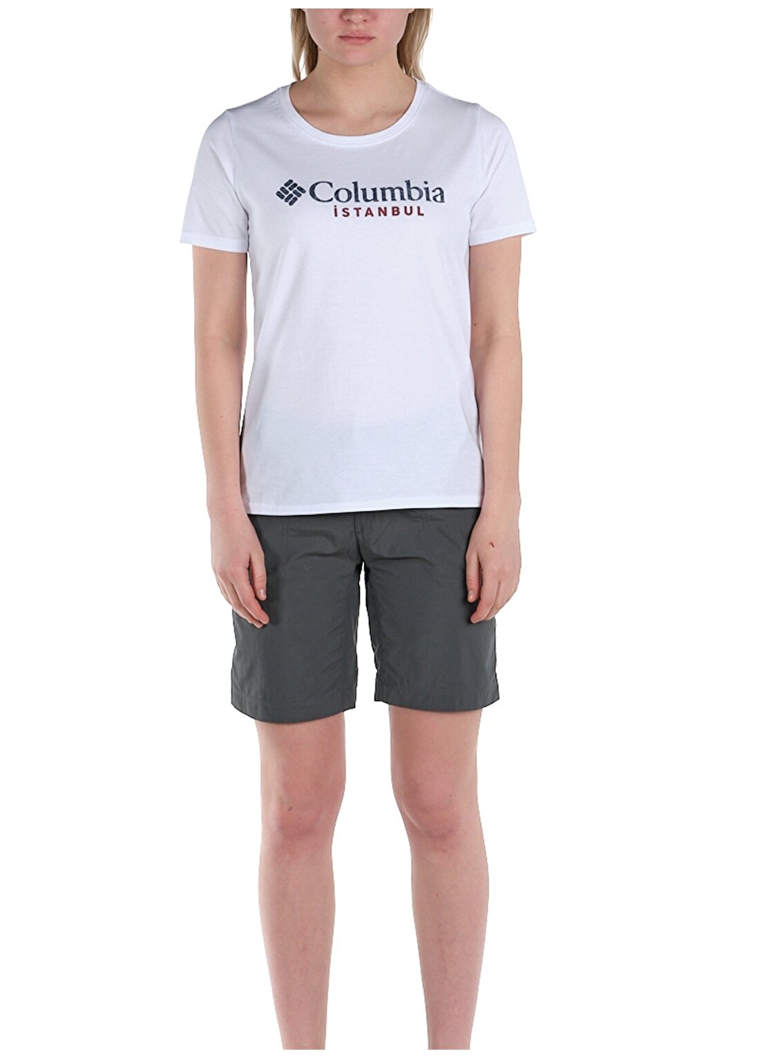 Columbia 910412-9001 O Yaka Normal Kalıp Baskılı Beyaz Kadın T-Shirt