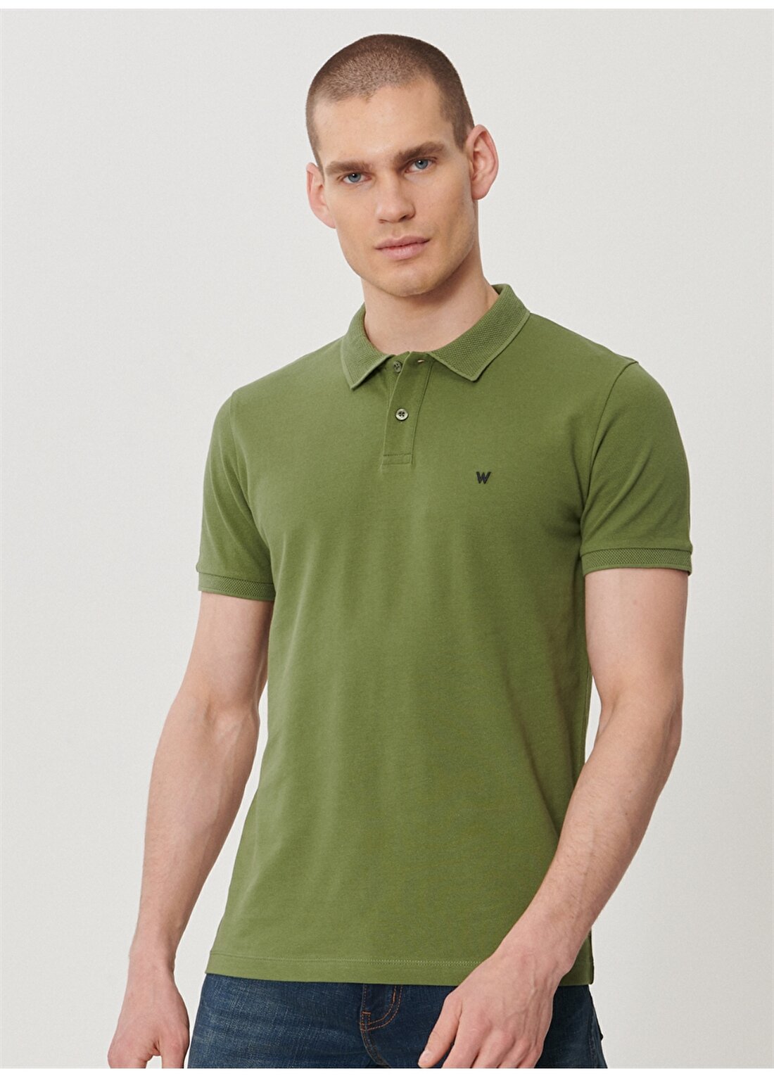 Wrangler Yeşil Erkek Polo T-Shirt W211837300_Polo T-Shirt