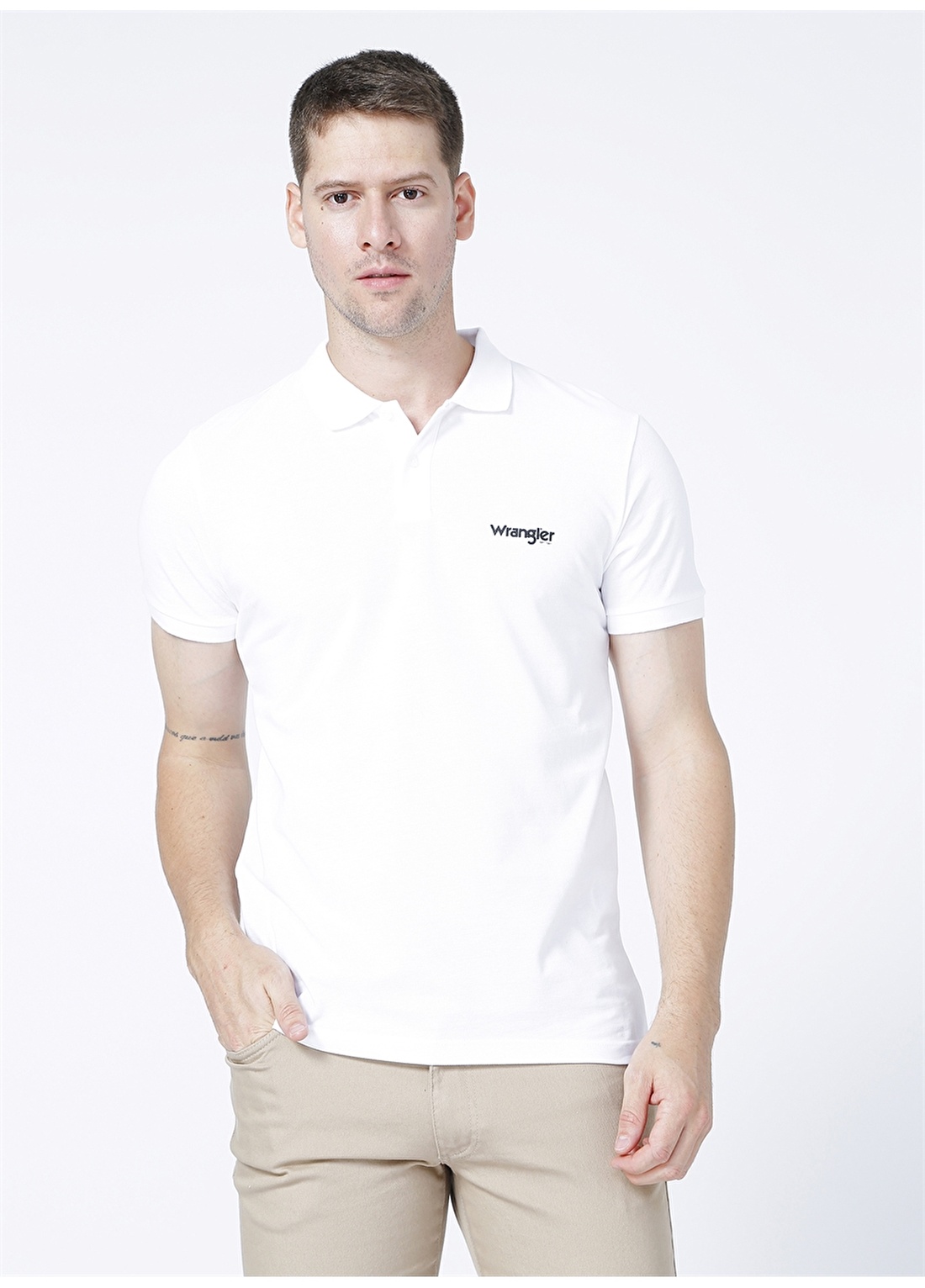 Wrangler Beyaz Erkek Polo T-Shirt W211836100_Polo T-Shirt