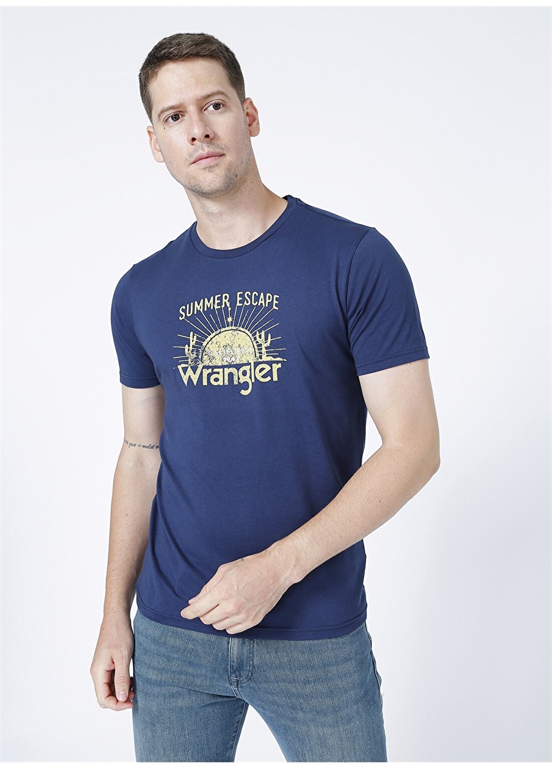 Wrangler O Yaka Lacivert Erkek T-Shirt