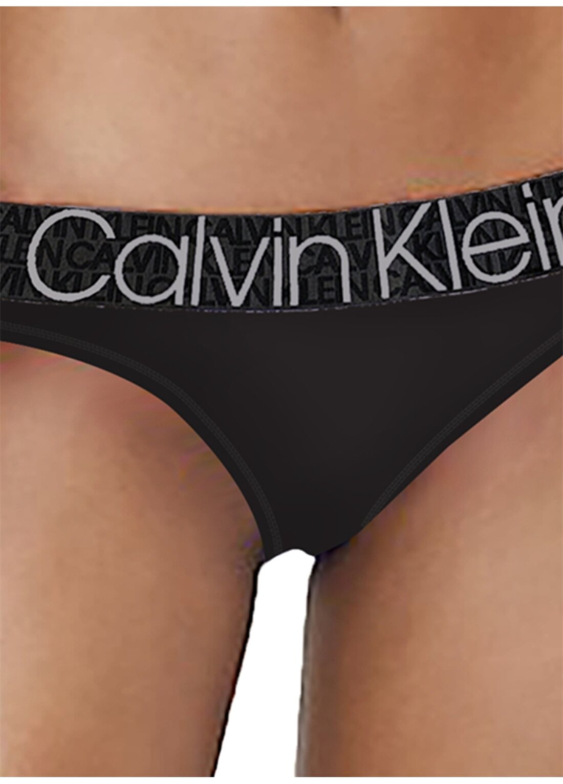 Calvin Klein QF6579E Baskılı Siyah Kadın String