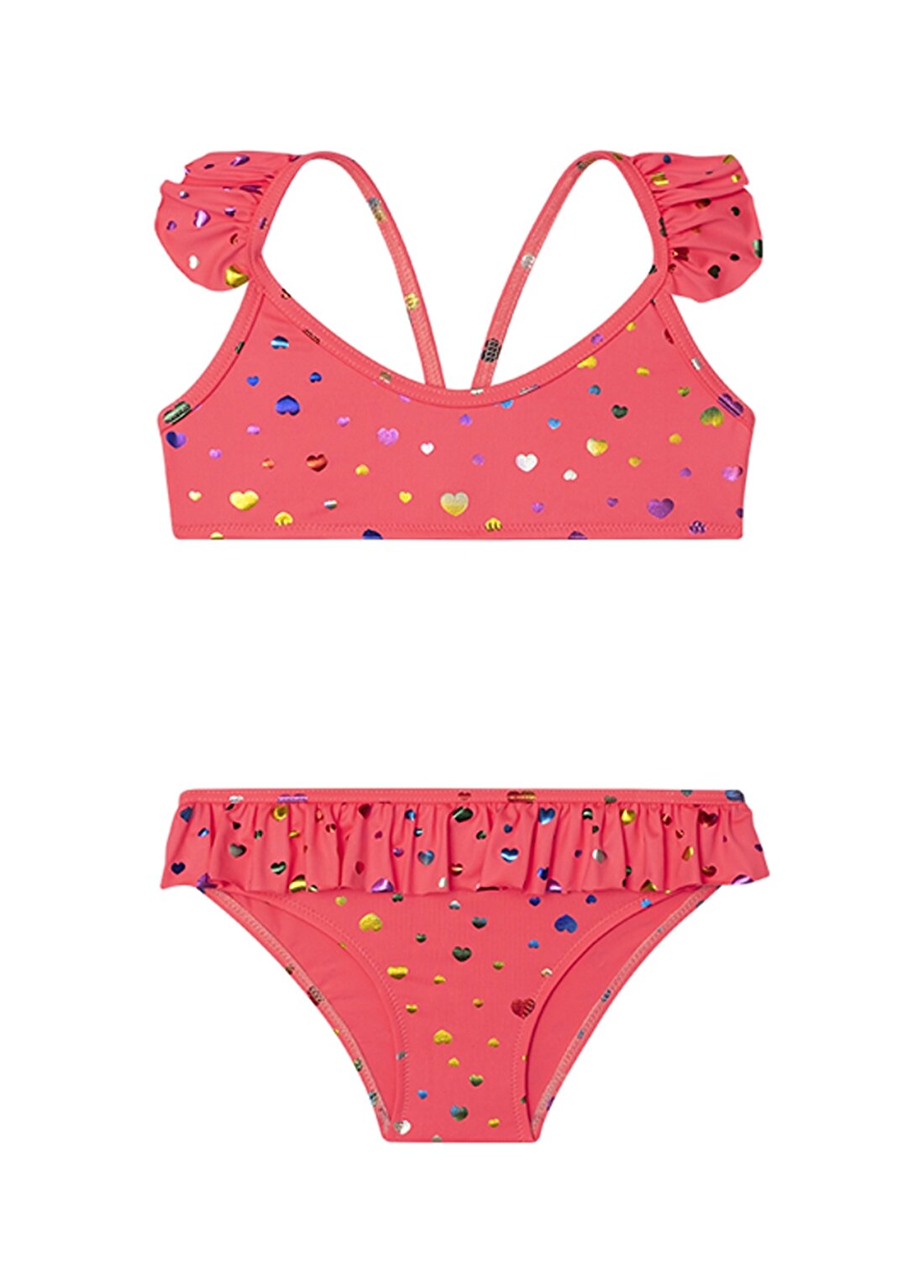 Slipstop Çok Renkli Kız Çocuk O Yaka Askılı Baskılı Bikini Takım SM21110165 Betty Bikini