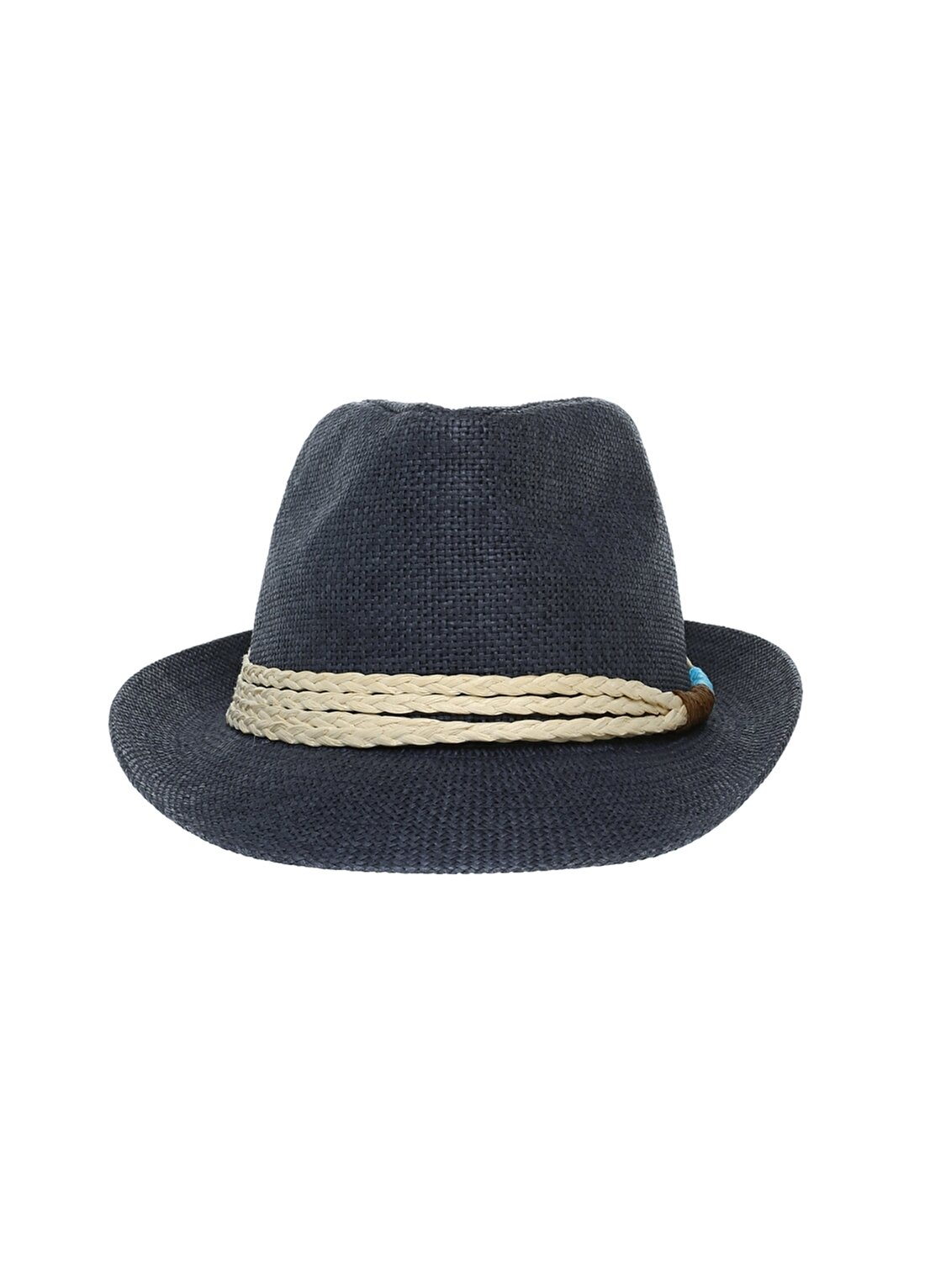 Fonem Örgü İp Detaylı Mavi Erkek Şapka