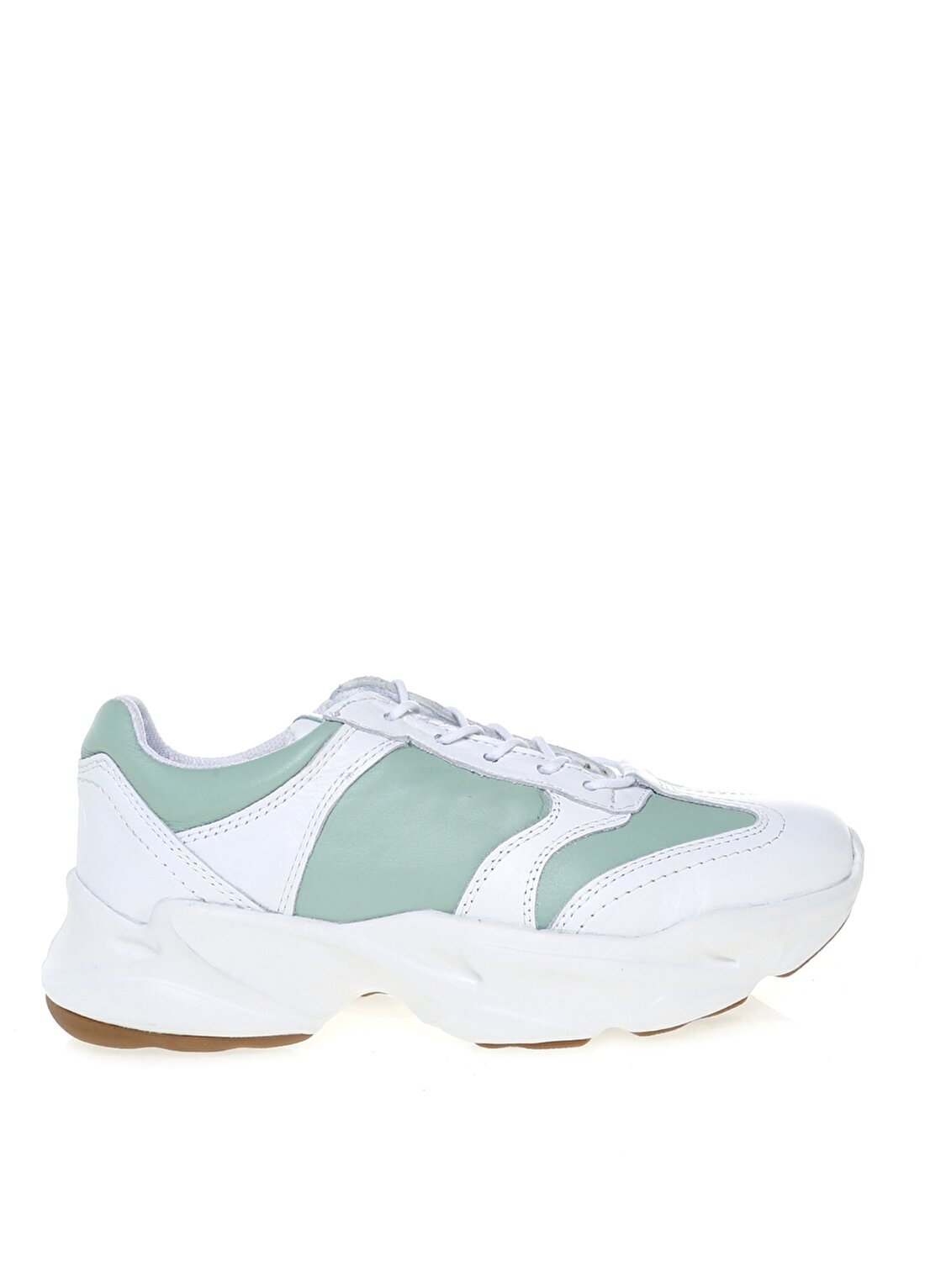 Fabrika Beyaz - Yeşil Deri Kadın Sneaker