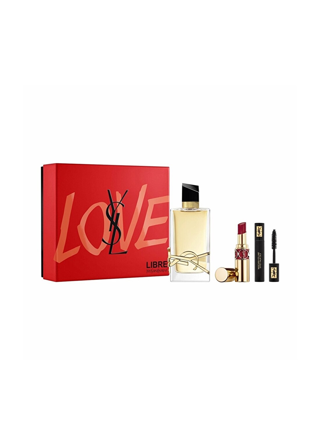 Yves Saint Laurent Libre Eau De Parfum 90 ML, Rouge Volupte Shine 85 Ve Mini Mascara Volume Effet Fa