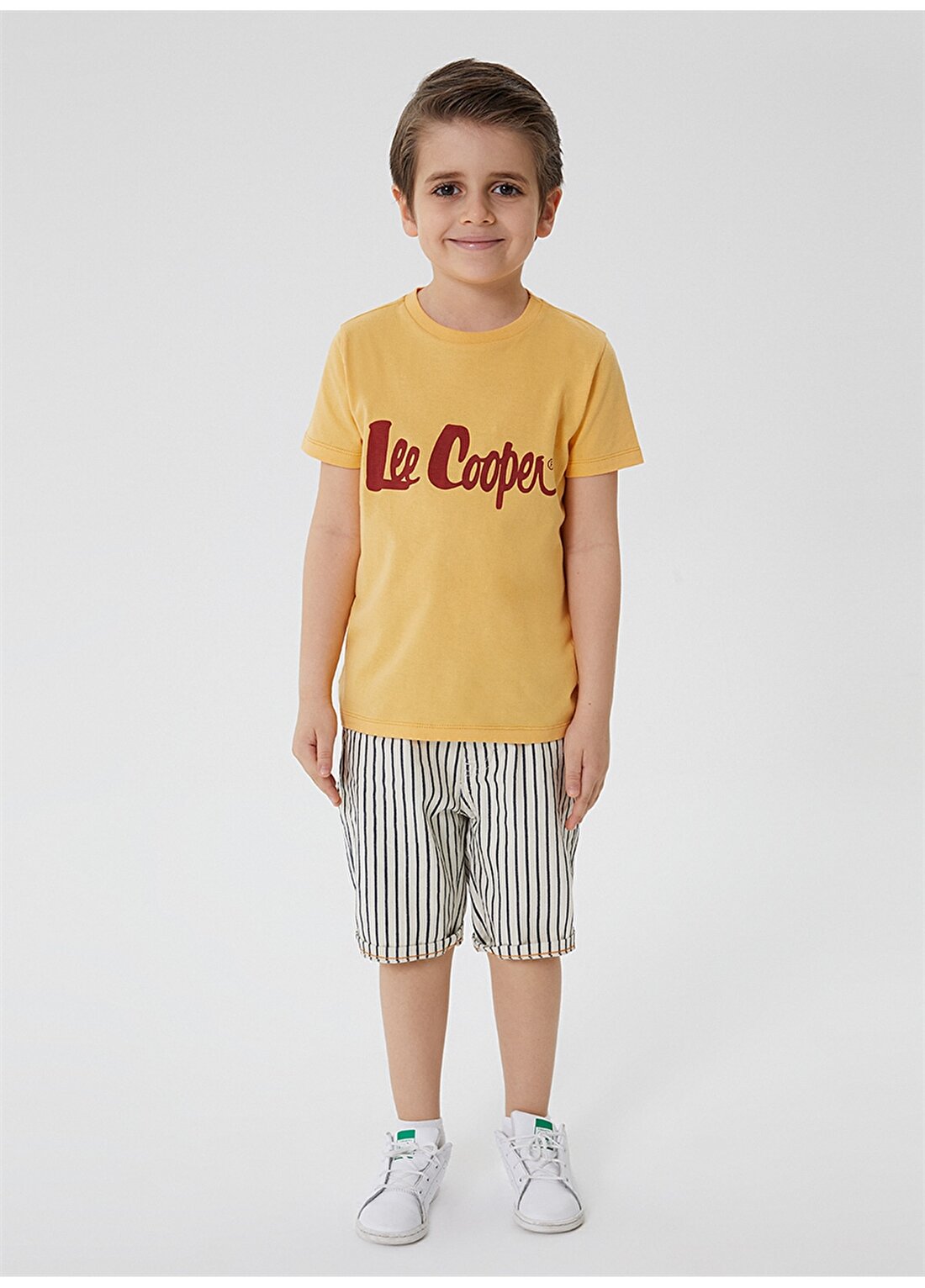 Lee Cooper Bisiklet Yaka Baskılı Sarı Erkek Çocuk T-Shirt