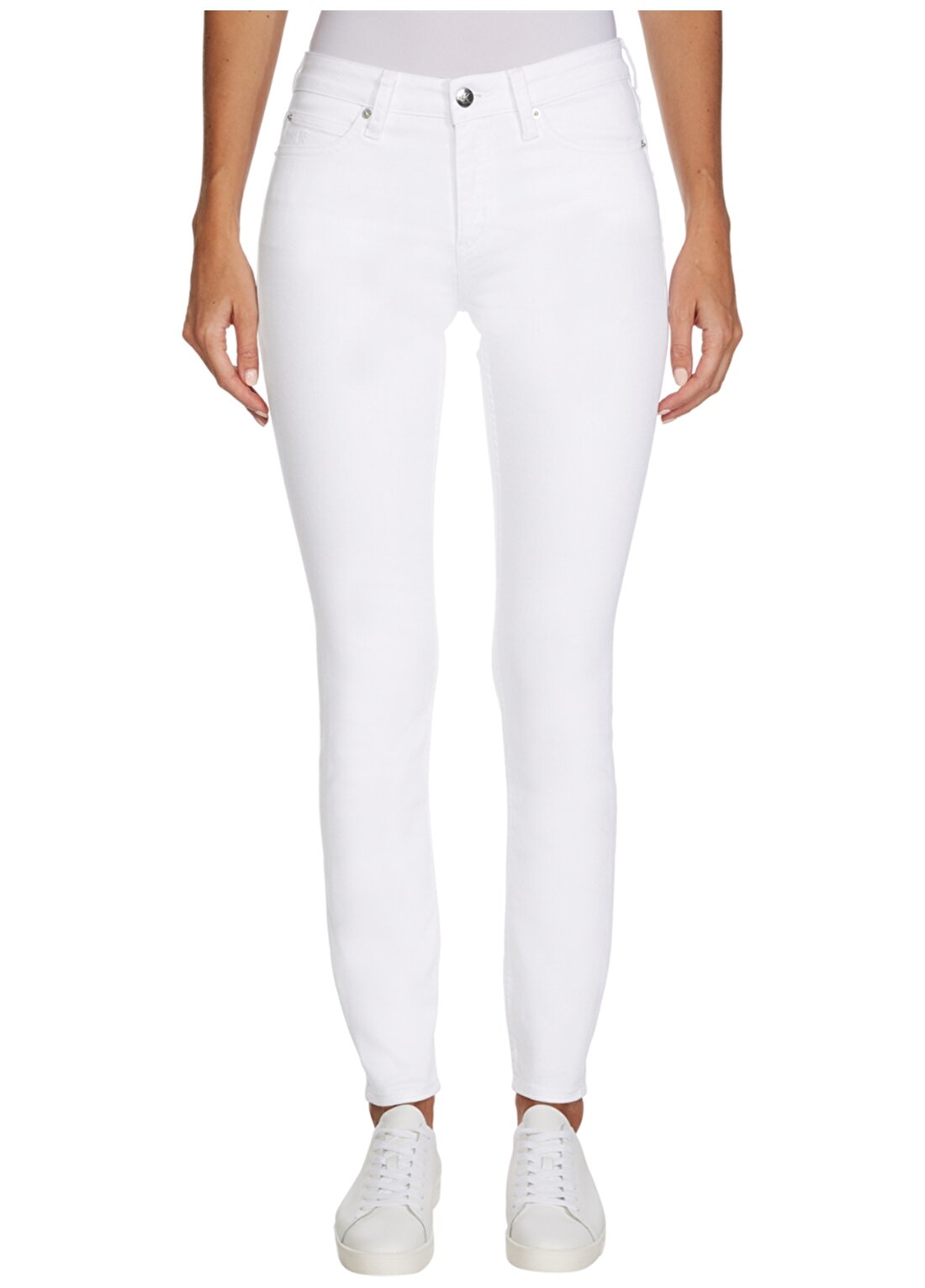 Calvin Klein Jeans Orta Bel Dar Paça Skinny Fit Düz Kadın Denim Pantolon J20J2138581CD