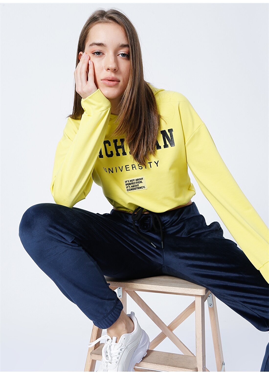 Fabrika Sports S-Eleta Kapüşonlu Uzun Kollu Sarı Kadın Sweatshirt