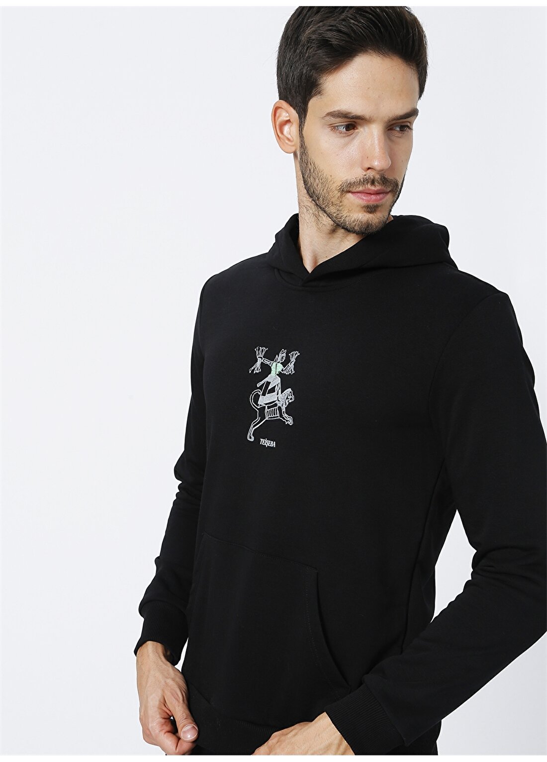 Fabrika Sports S-Teseba Kapüşonlu Basic Siyah Erkek Sweatshirt