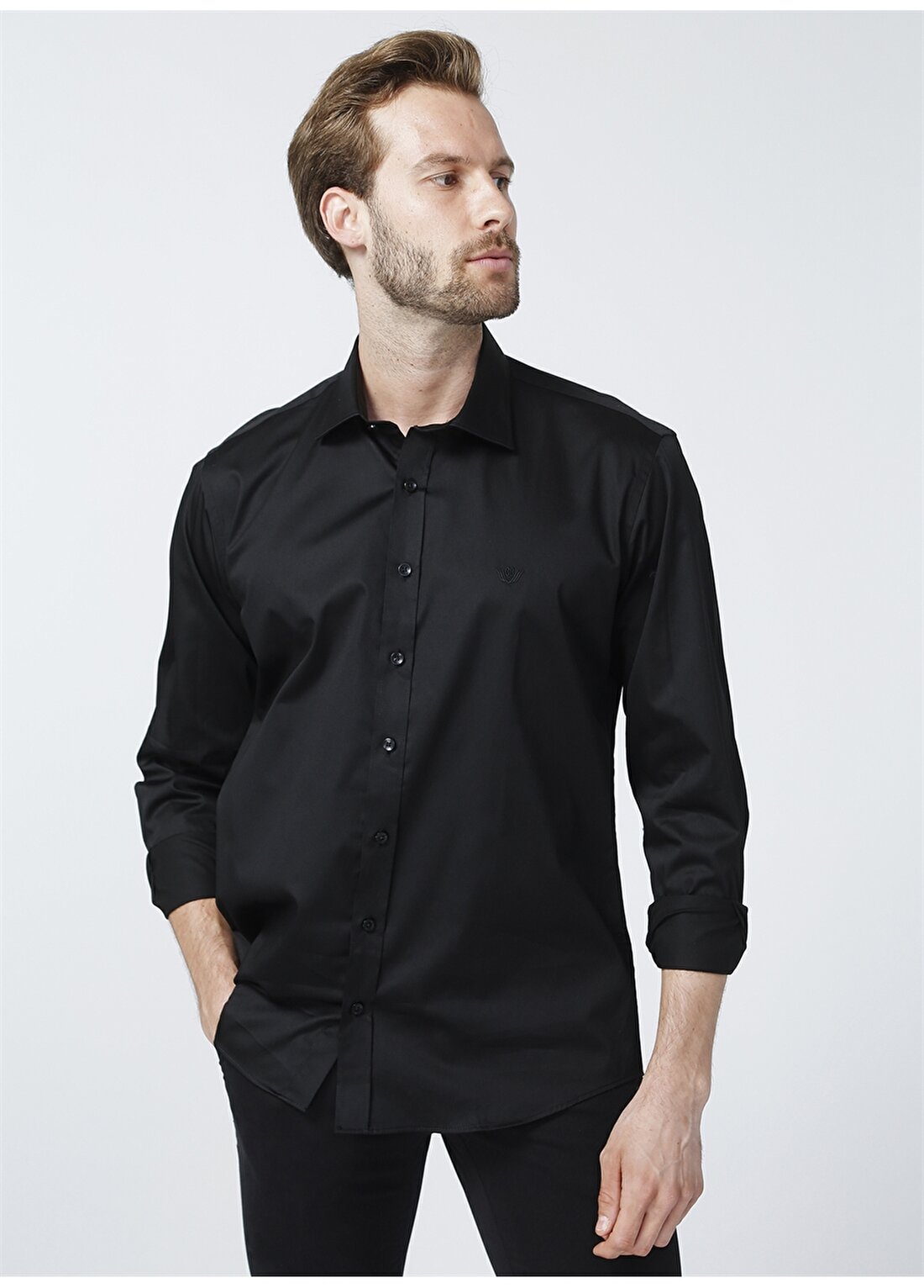 Beymen Business Klasik Gömlek Yaka Regular Fit Düz Siyah Erkek Gömlek