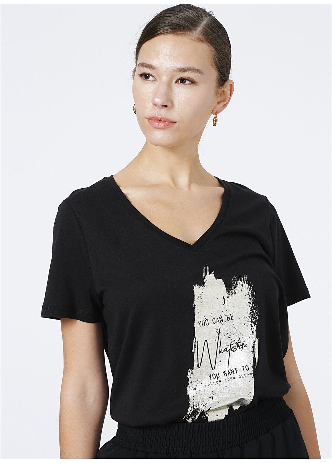 Fabrika Siyah Kadın T-Shirt - SLOPE