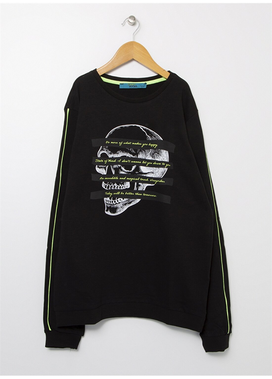 Funky Rocks TM-25 Siyah Erkek Çocuk Baskılı Sweatshirt