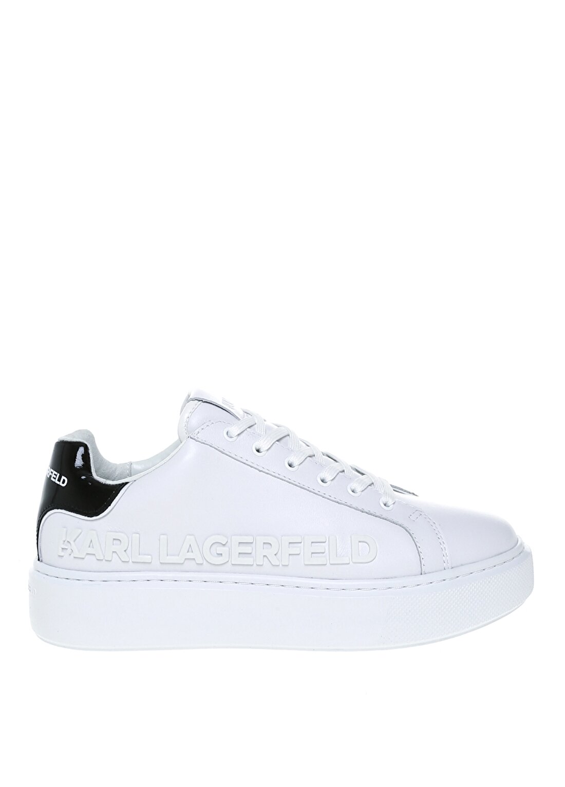 KARL LAGERFELD Beyaz Kadın Yüksek Taban Deri Sneaker MAXI KUP Karl Inje