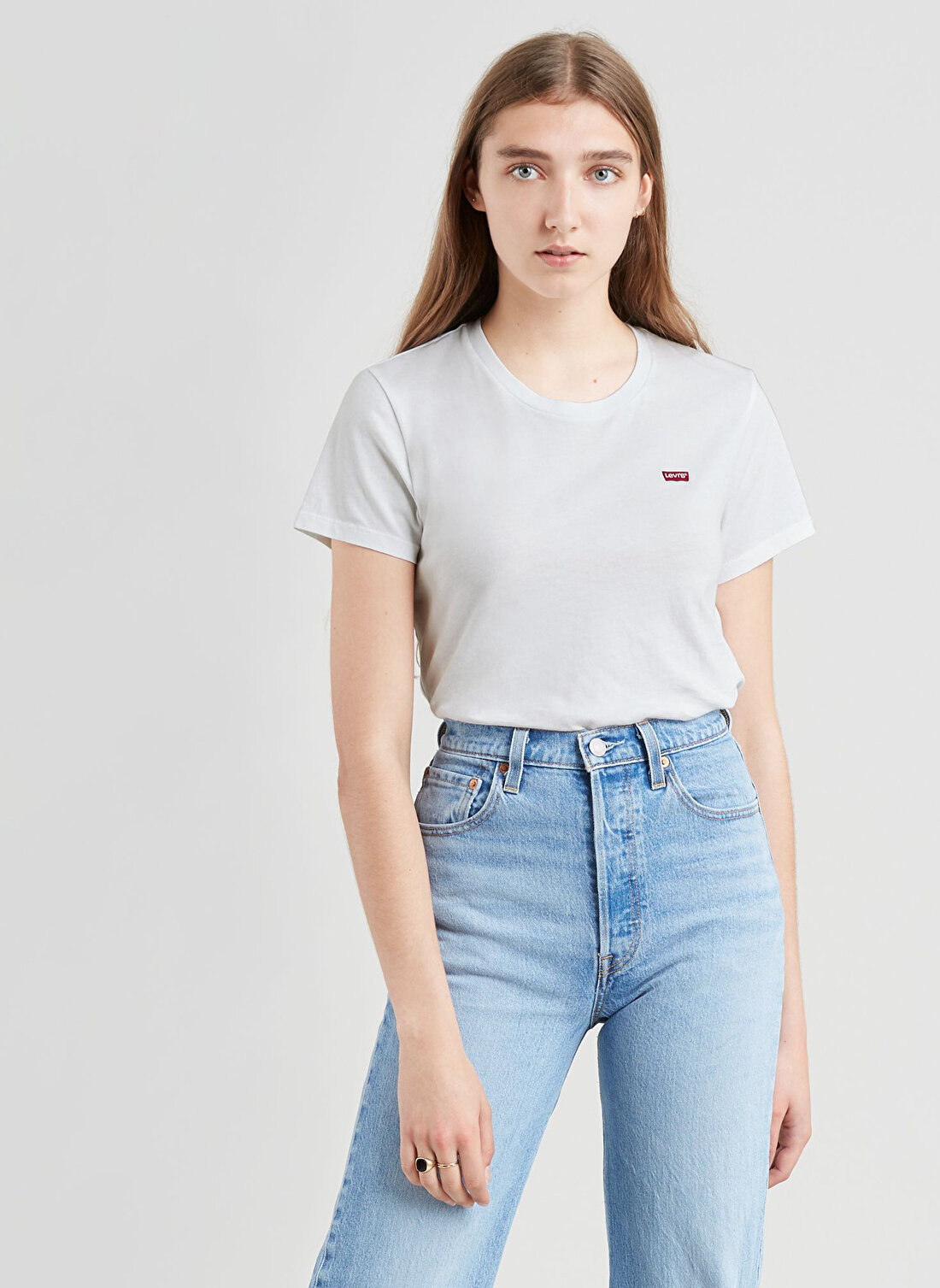 Levis Yuvarlak Yaka Beyaz Kadın T-Shirt PERFECT TEE TR WHITE + X