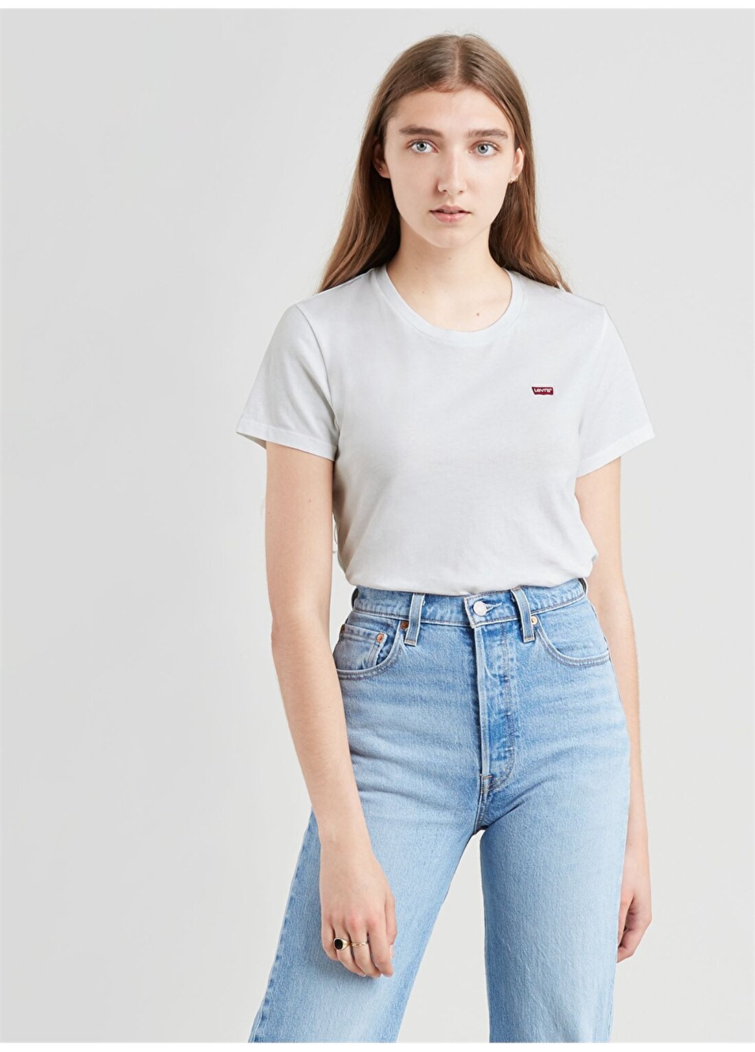 Levis Yuvarlak Yaka Beyaz Kadın T-Shirt PERFECT TEE TR WHITE + X