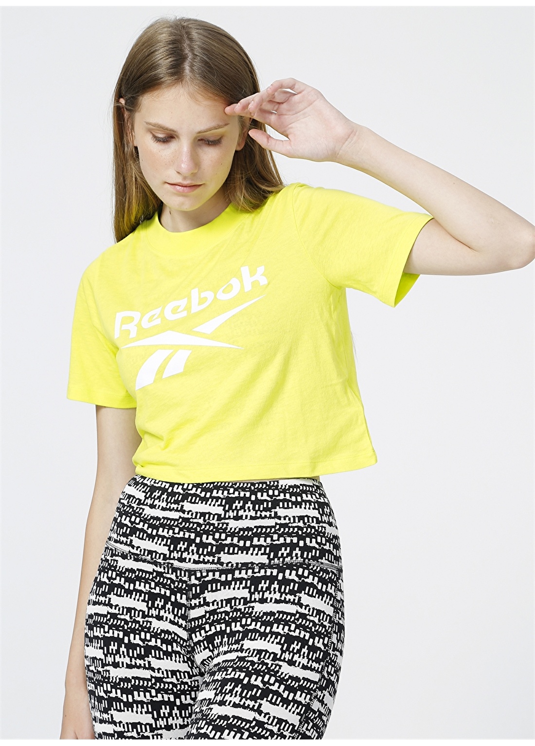 Reebok GR9385 Ri Crop Tee Sarı Kadın T-Shirt