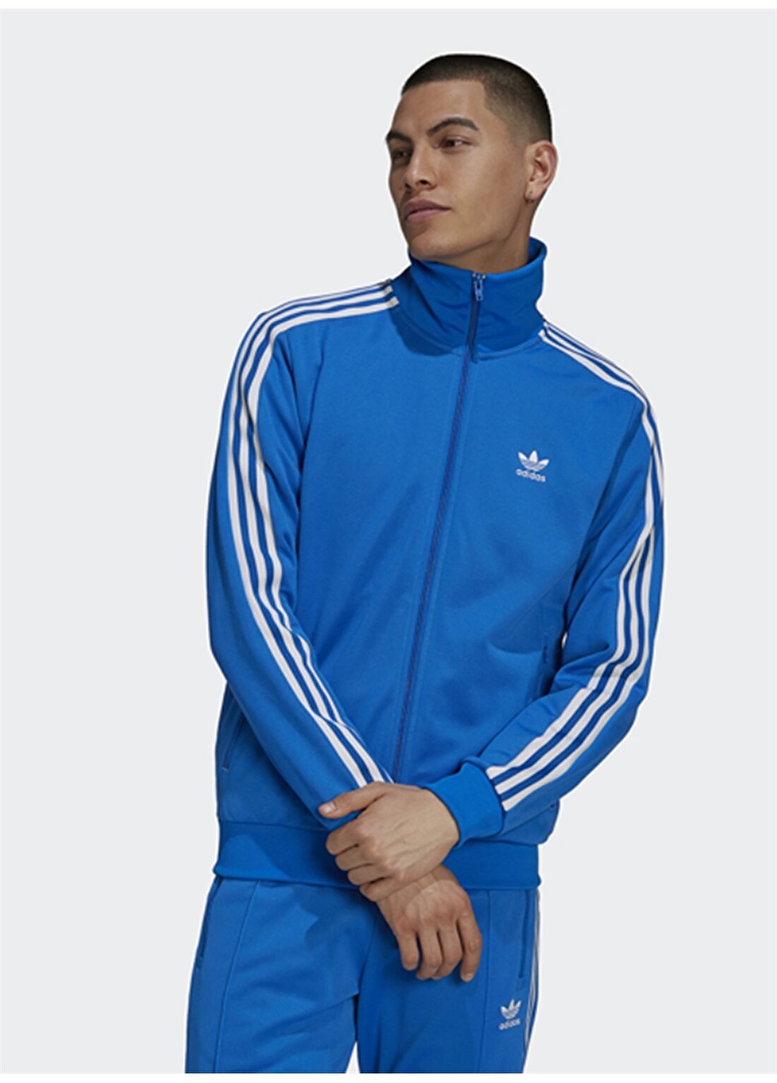 Adidas H09113 Beckenbauer Tt Mavi Erkek Zip Ceket