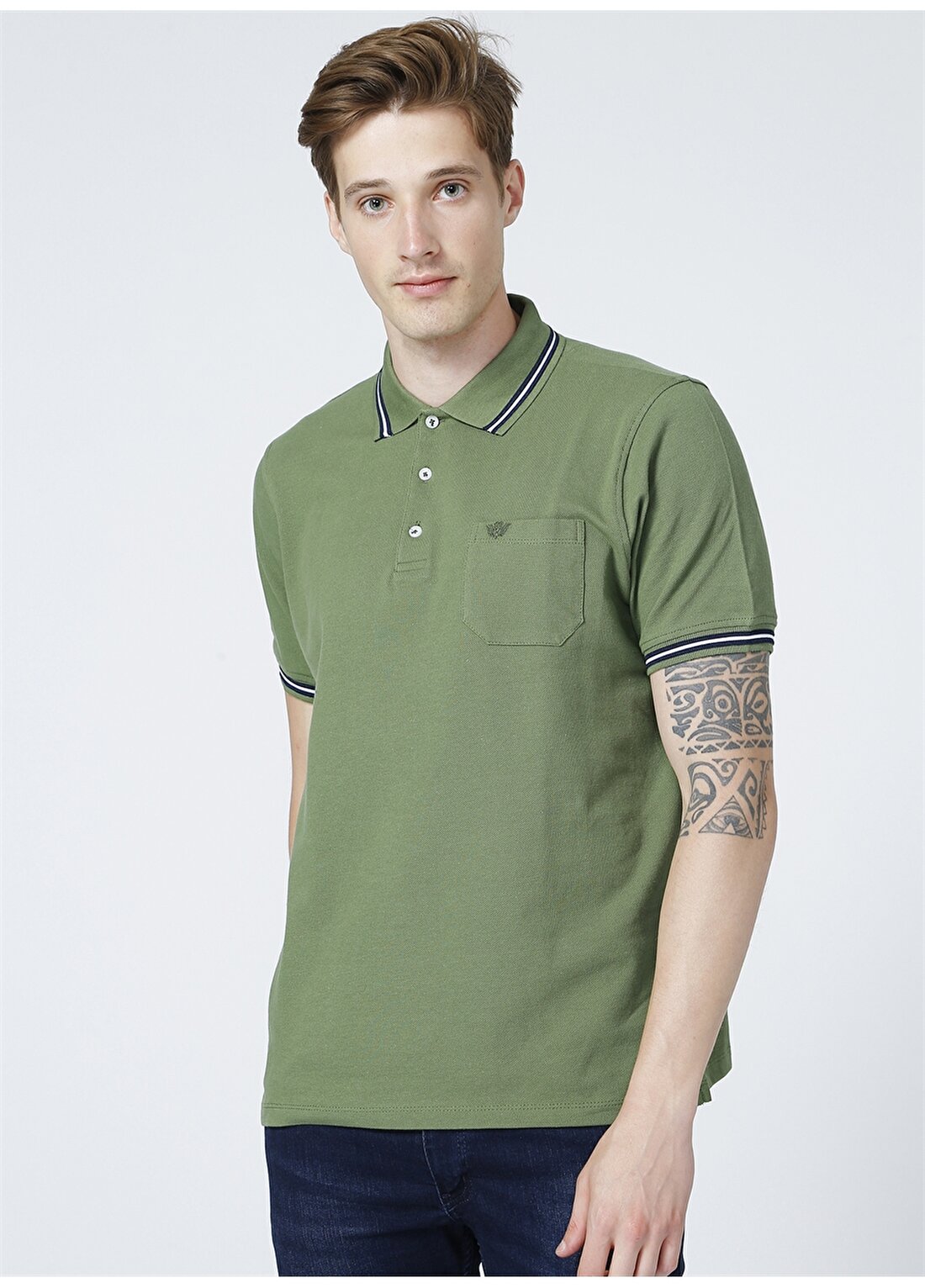 Privé Polo Yaka Koyu Yeşil Erkek T-Shirt