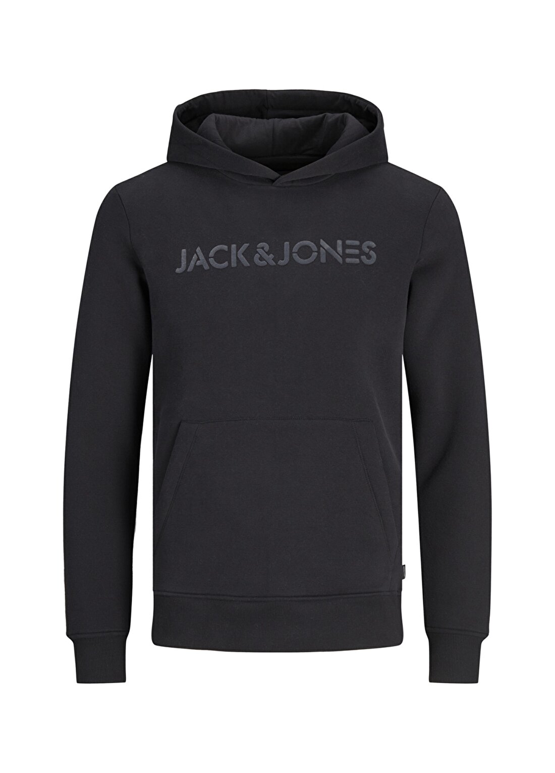 Jack & Jones Kapüşonlu Baskılı Siyah Erkek Sweatshirt