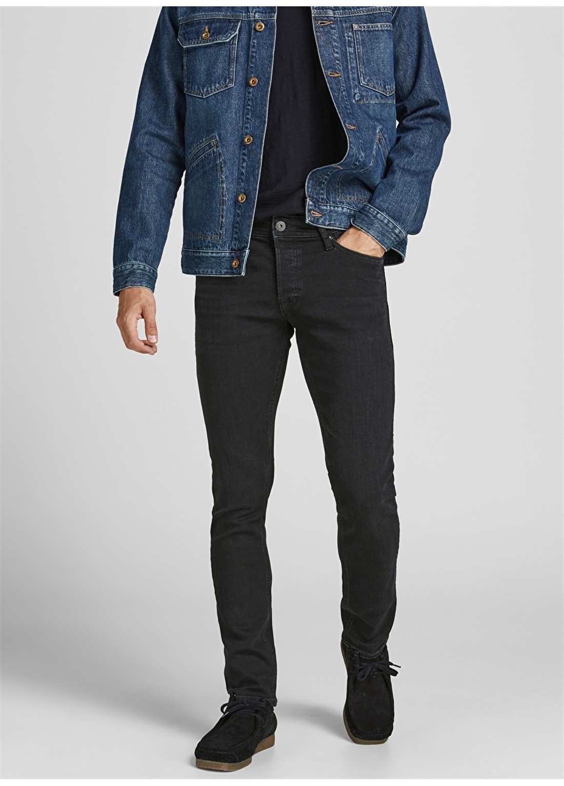 Jack & Jones 12190854_JJIGLENN JJORIGINAL AM 809 Erkek Düşük Bel Skinny Fit Denim Pantolon