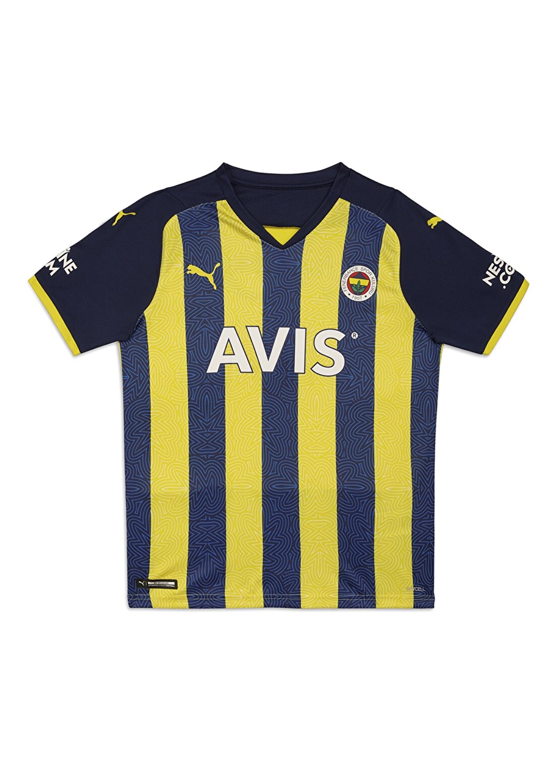 Puma Fenerbahçe Sarı - Lacivert Erkek Çocuk Forma 76700901 FSK Home Shirt Jr