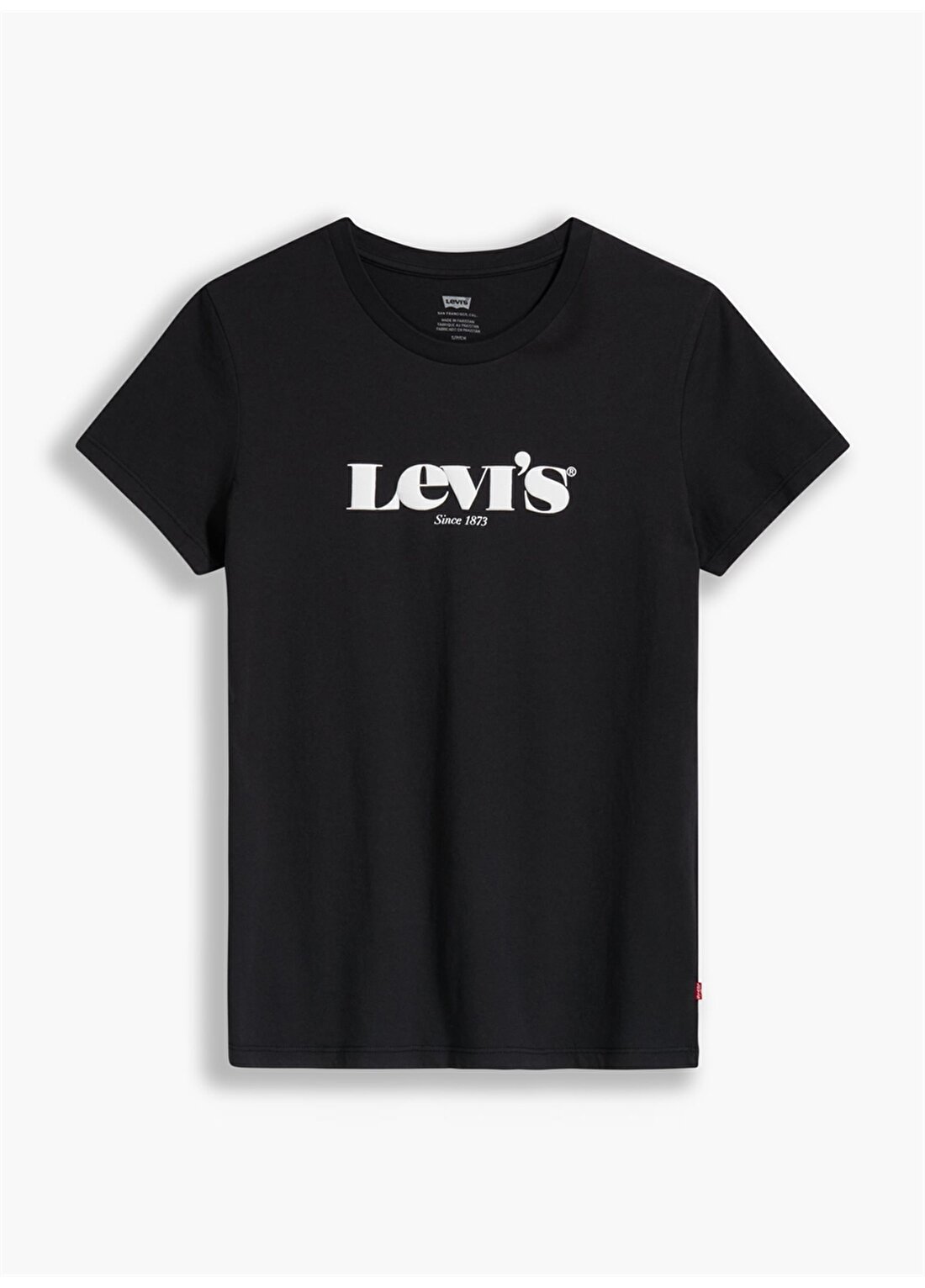 Levis Bisiklet Yaka Siyah Kadın T-Shirt THE PERFECT TEE NEW LOGO II CAVIAR
