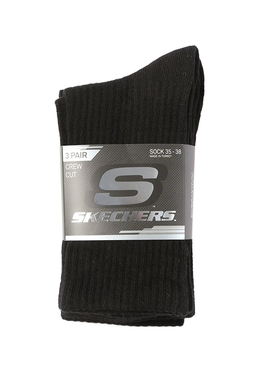 Skechers Siyah Unisex 3Lü Çorap S212283-001 U 3 Pack Crew Cut Socks