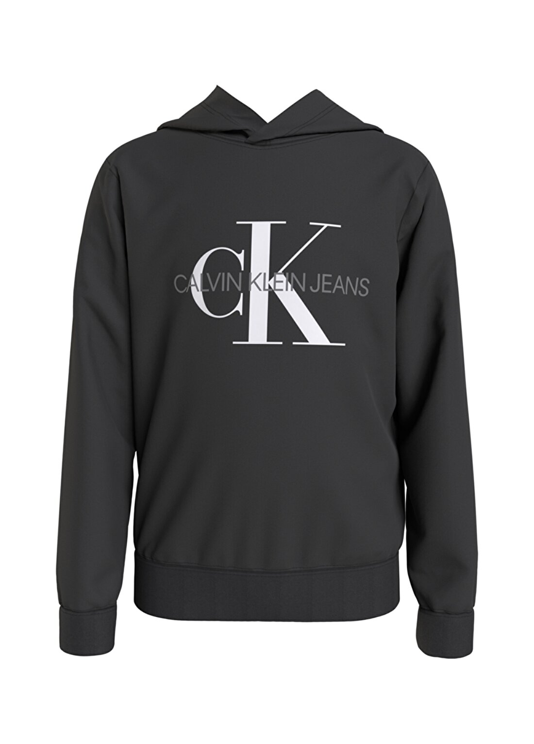 Calvin Klein O Yaka Bol Kesim Baskılı Siyah Erkek Çocuk Sweatshirt