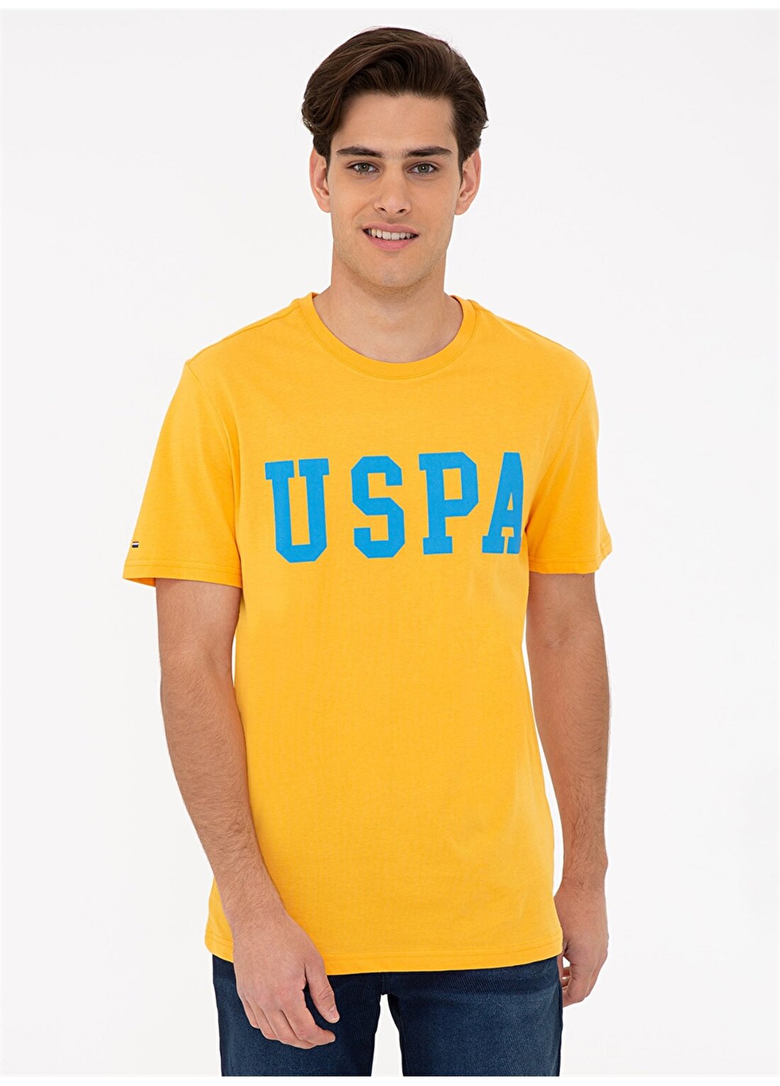 U.S. Polo Assn. Bisiklet Yaka Regular Fit Sarı Erkek T-Shirt