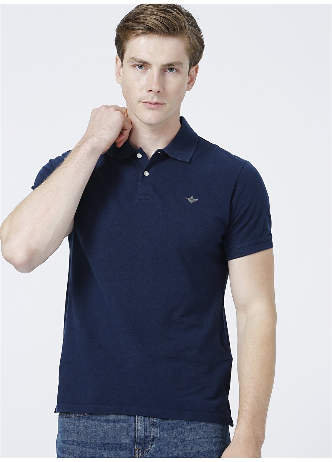 Dockers Dar Mavi Erkek Rib Collar Polo T-Shirt A1159-0002
