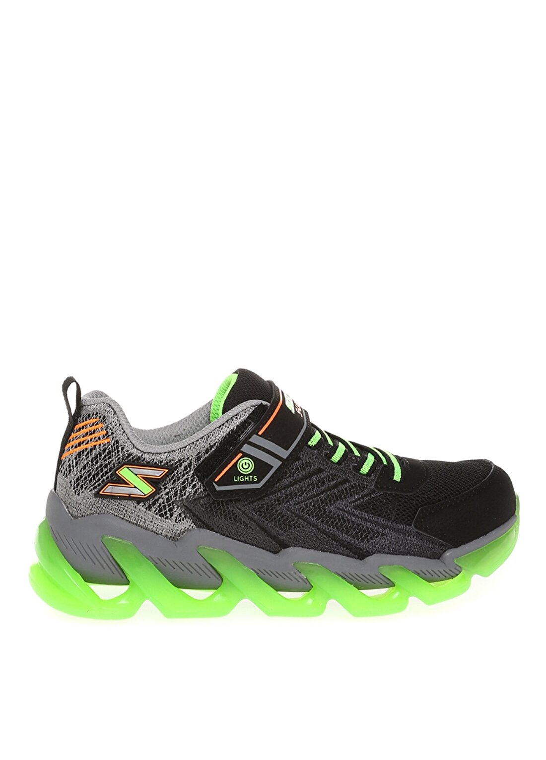 Skechers 400130L Bklm S Lights-Mega-Surge Siyah - Yeşil Erkek Çocuk Yürüyüş Ayakkabısı