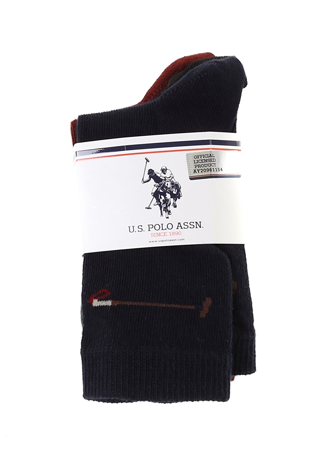 U.S. Polo Assn. Turkuaz - Siyah - Lacivert Erkek Çocuk Paketli Çorap