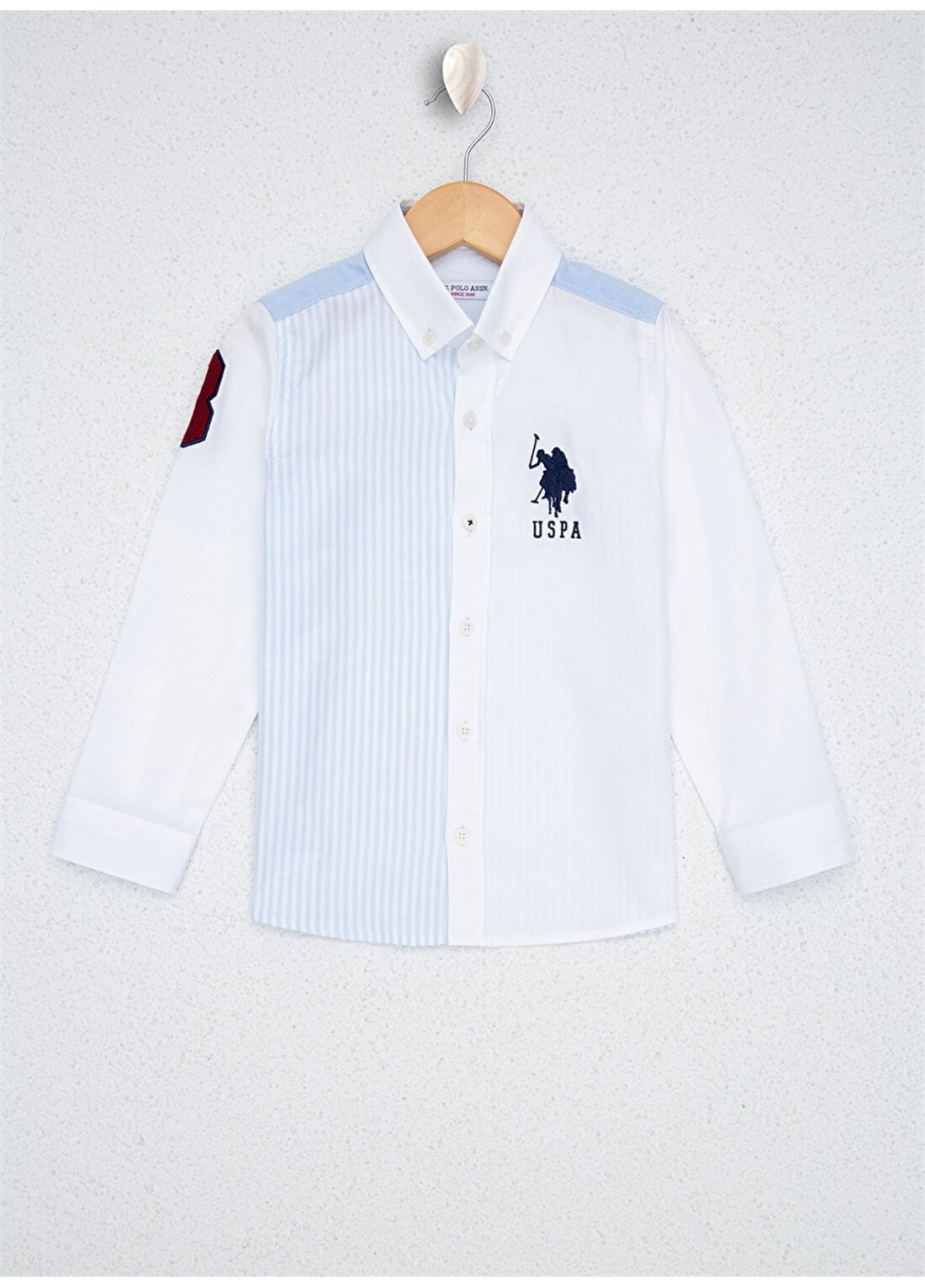 U.S. Polo Assn. Çizgili Bej Erkek Çocuk Gömlek