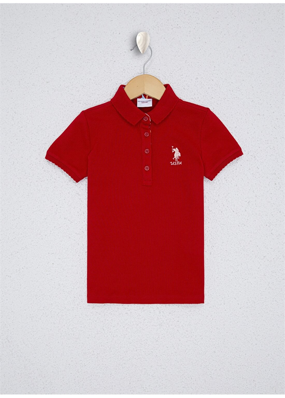 U.S. Polo Assn. Düz Kırmızı Kız Çocuk T-Shirt TP01-IY021