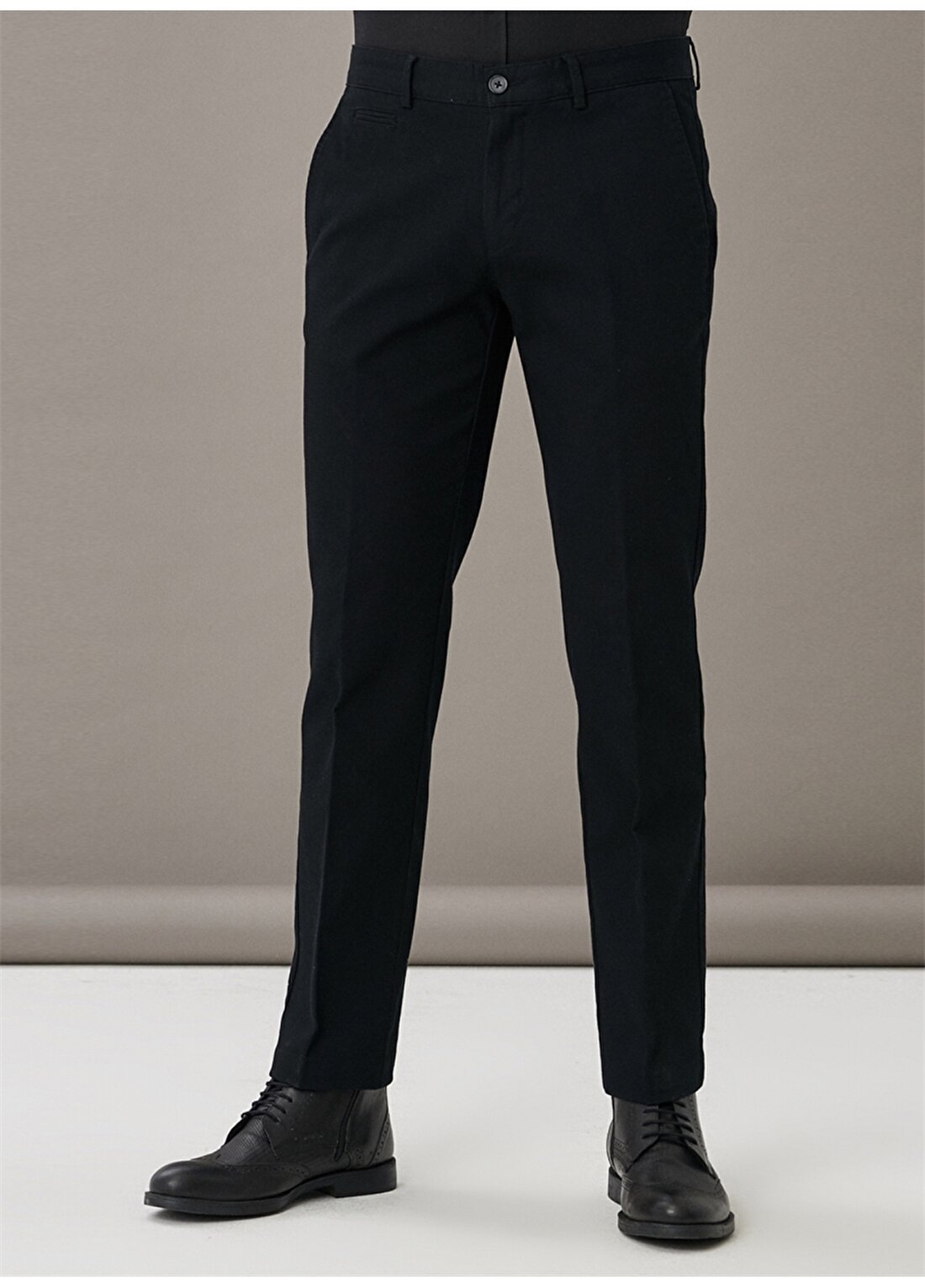 Altınyıldız Classics 4A0122100021 Normal Bel Comfort Fit Armürlü Siyah Erkek Pantolon
