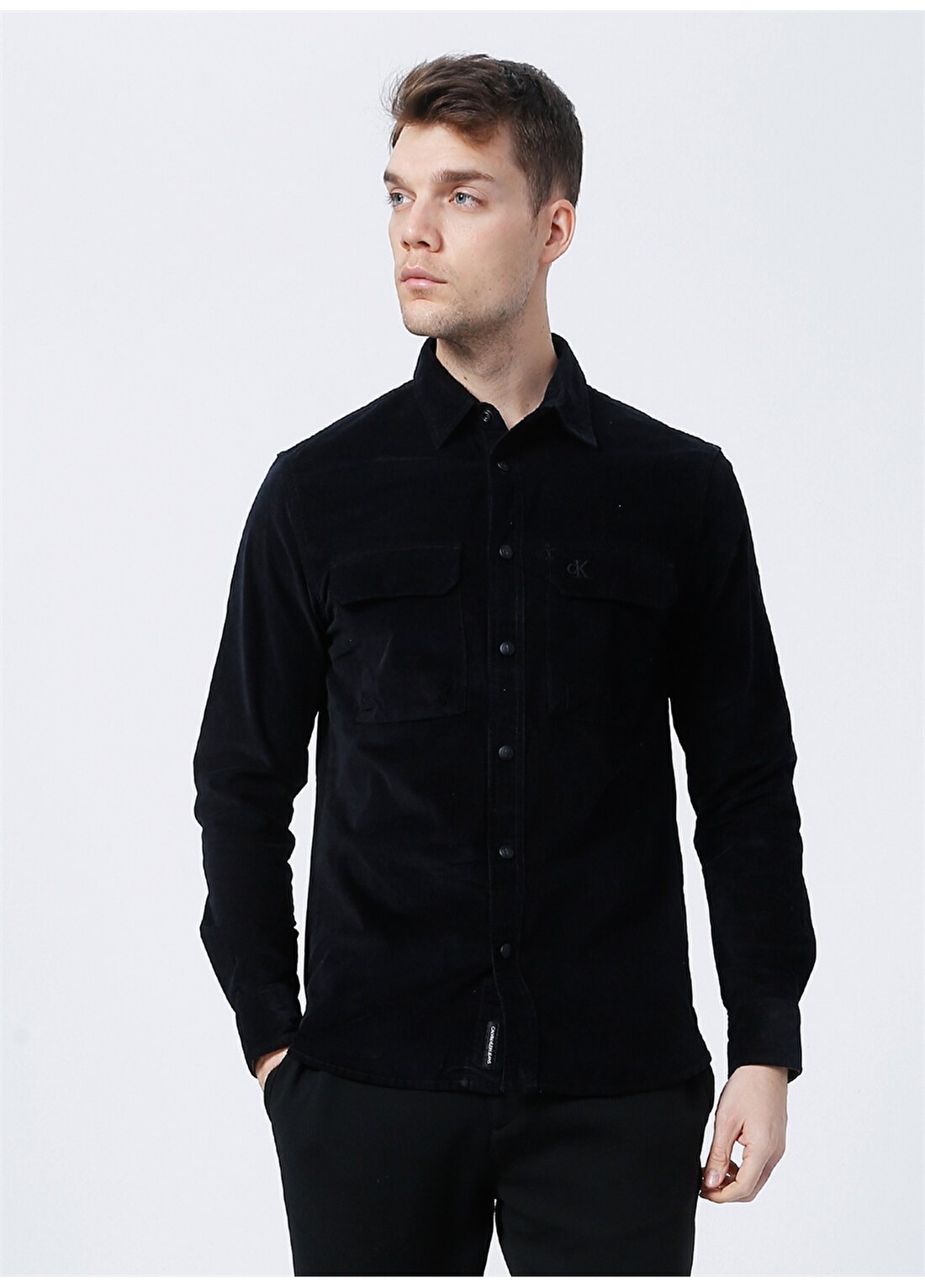 Calvin Klein Jeans Siyah Erkek Düz Gömlek J30J318630BEH_CORDUROY REGULAR